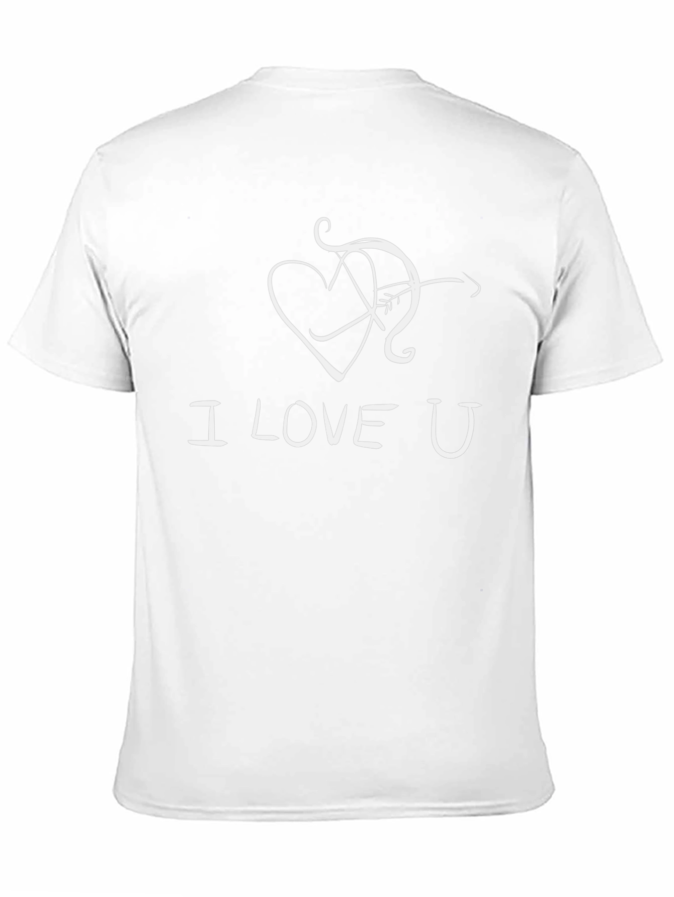 I Love U Heart Arrow Black Graphic Tee