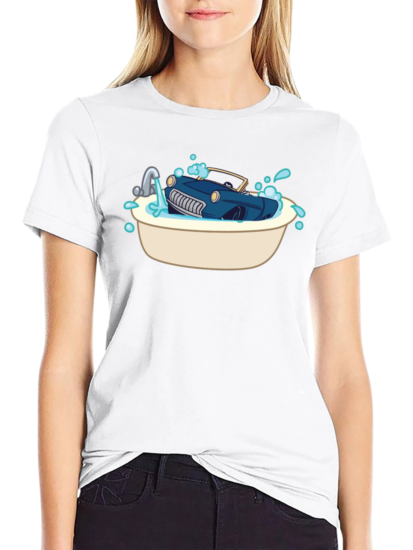 Car in Tub Novelty Graphic Tee