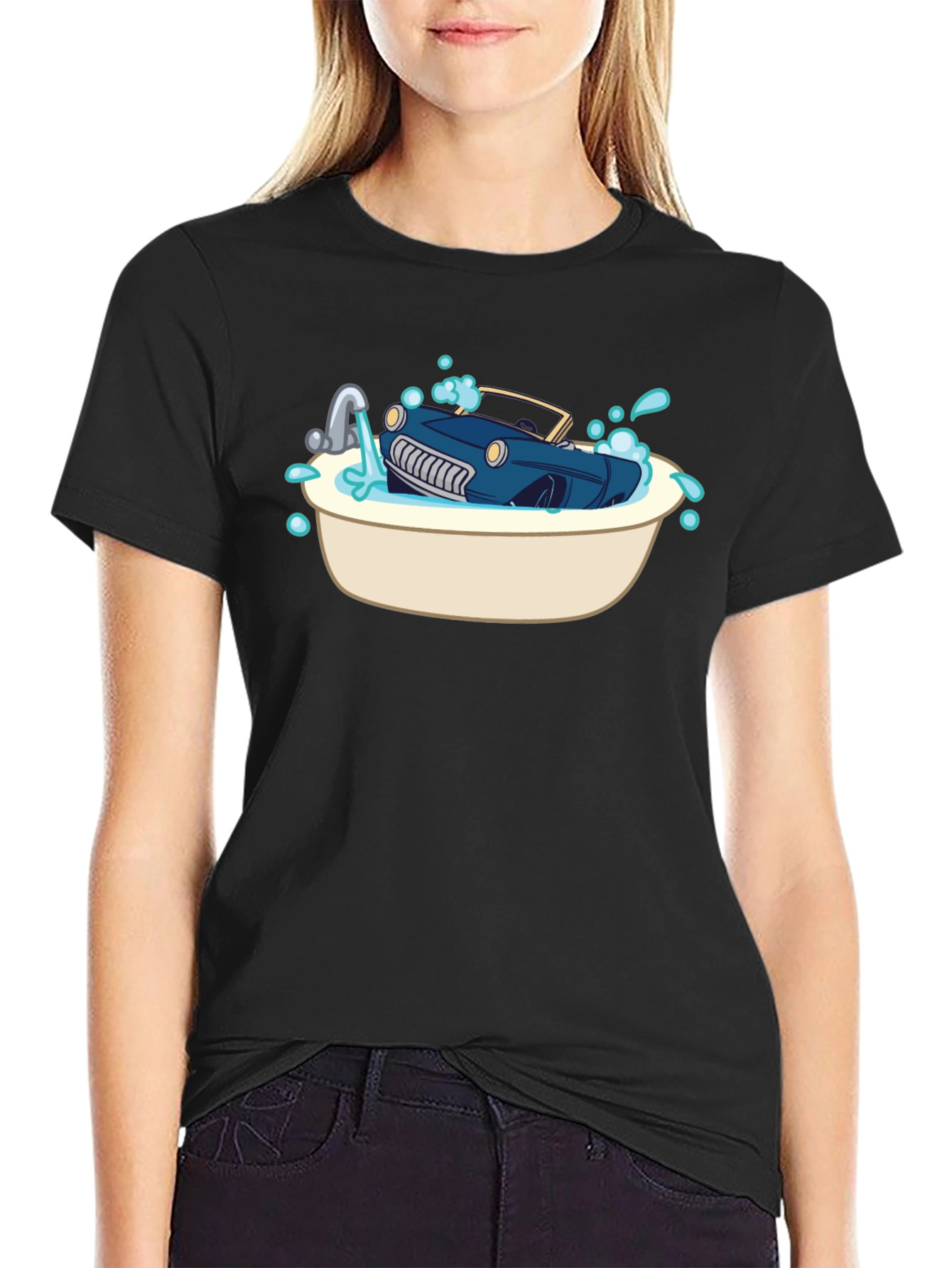 Car in Tub Novelty Graphic Tee
