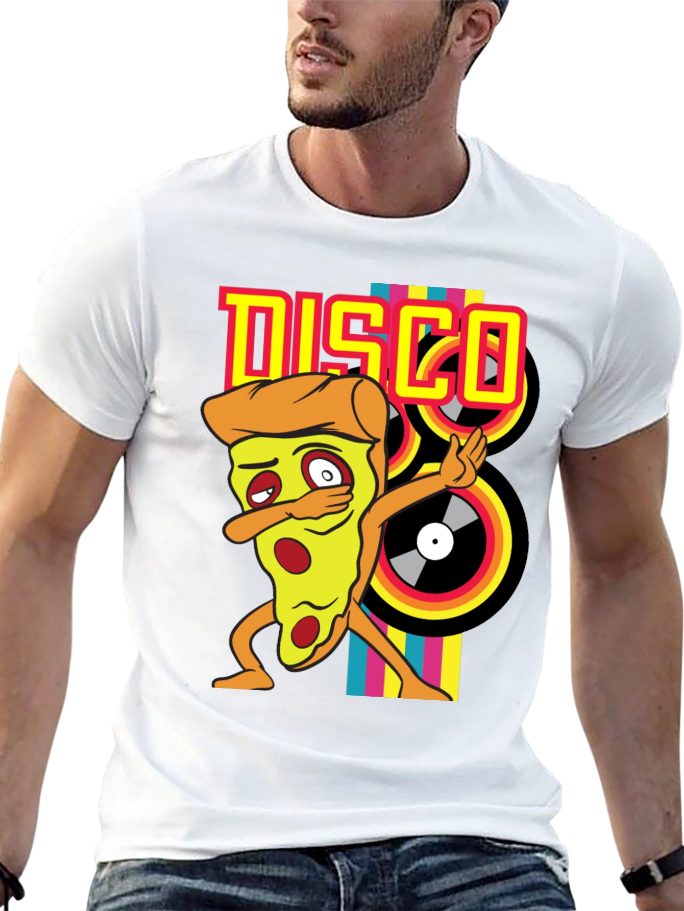 Disco Pizza T-Shirt - Unique Graphic Tee