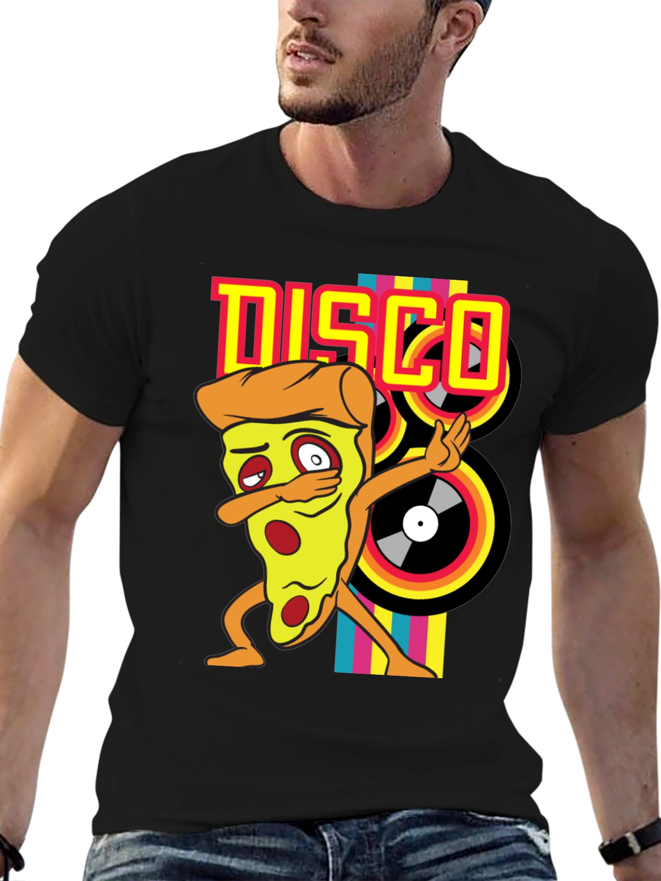 Disco Pizza T-Shirt - Unique Graphic Tee