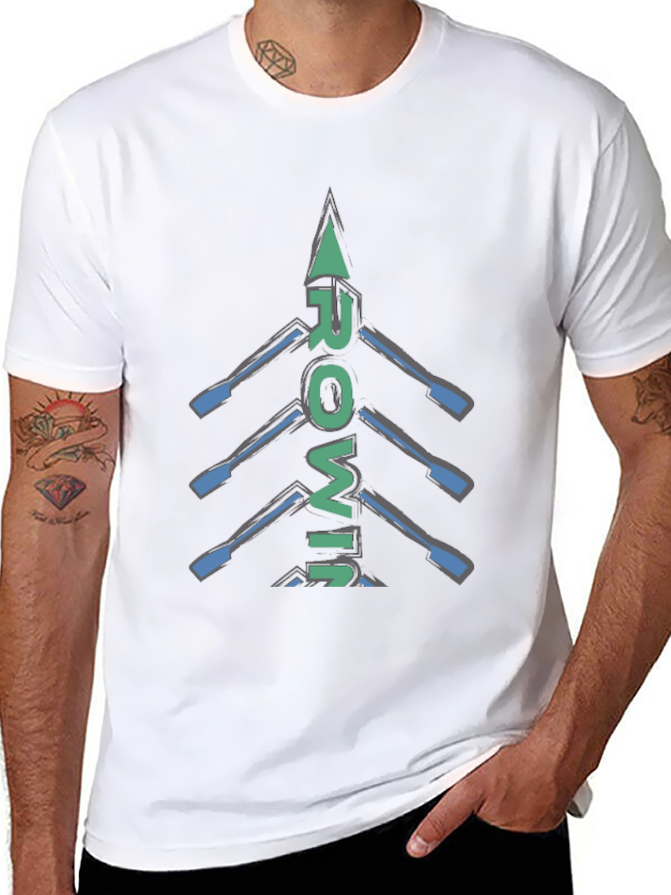 Rowing Oars Graphic T-Shirt | Sporty Casual Tee