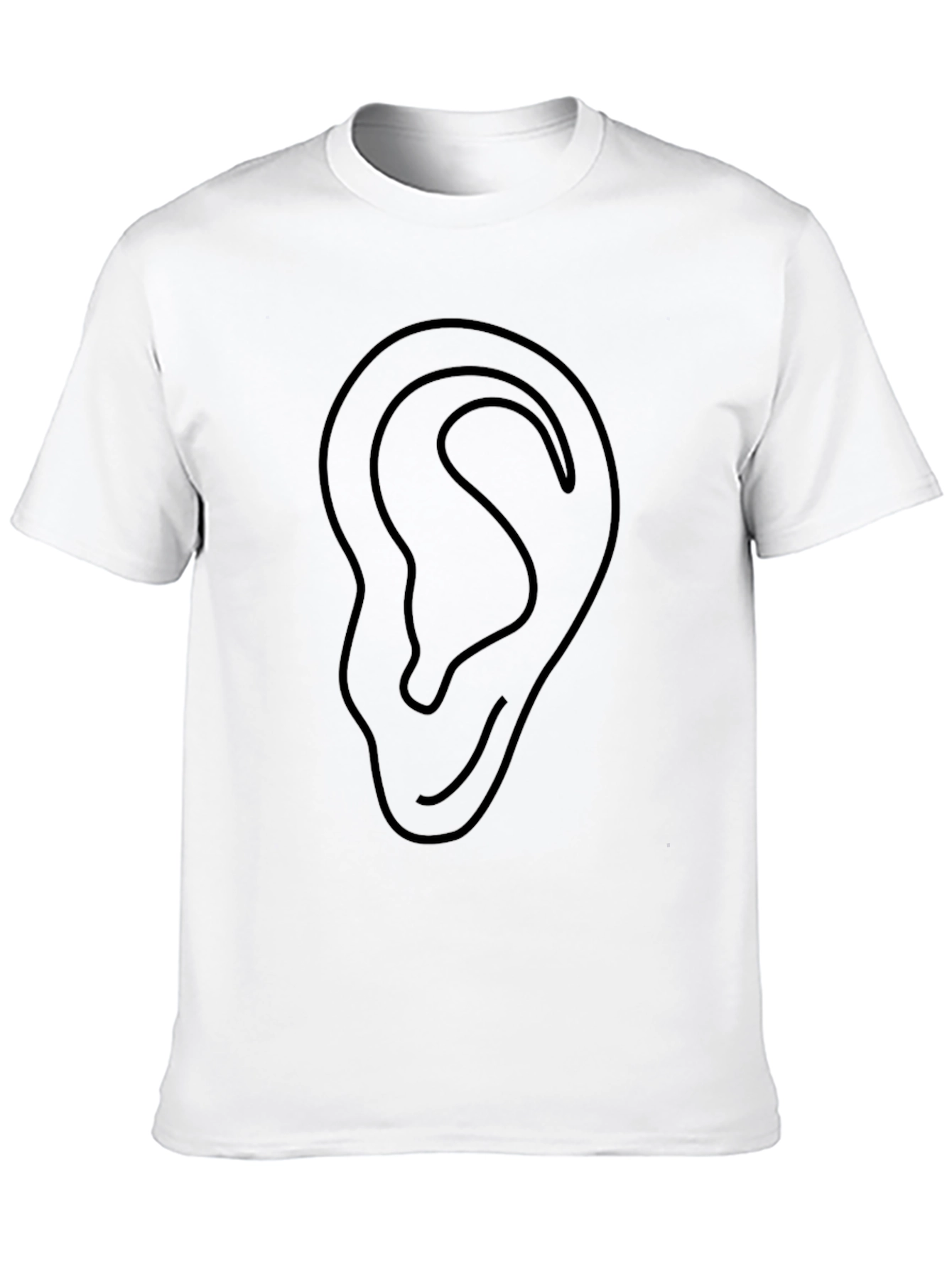 Ear Graphic Tee - Stylish Black Cotton T-Shirt