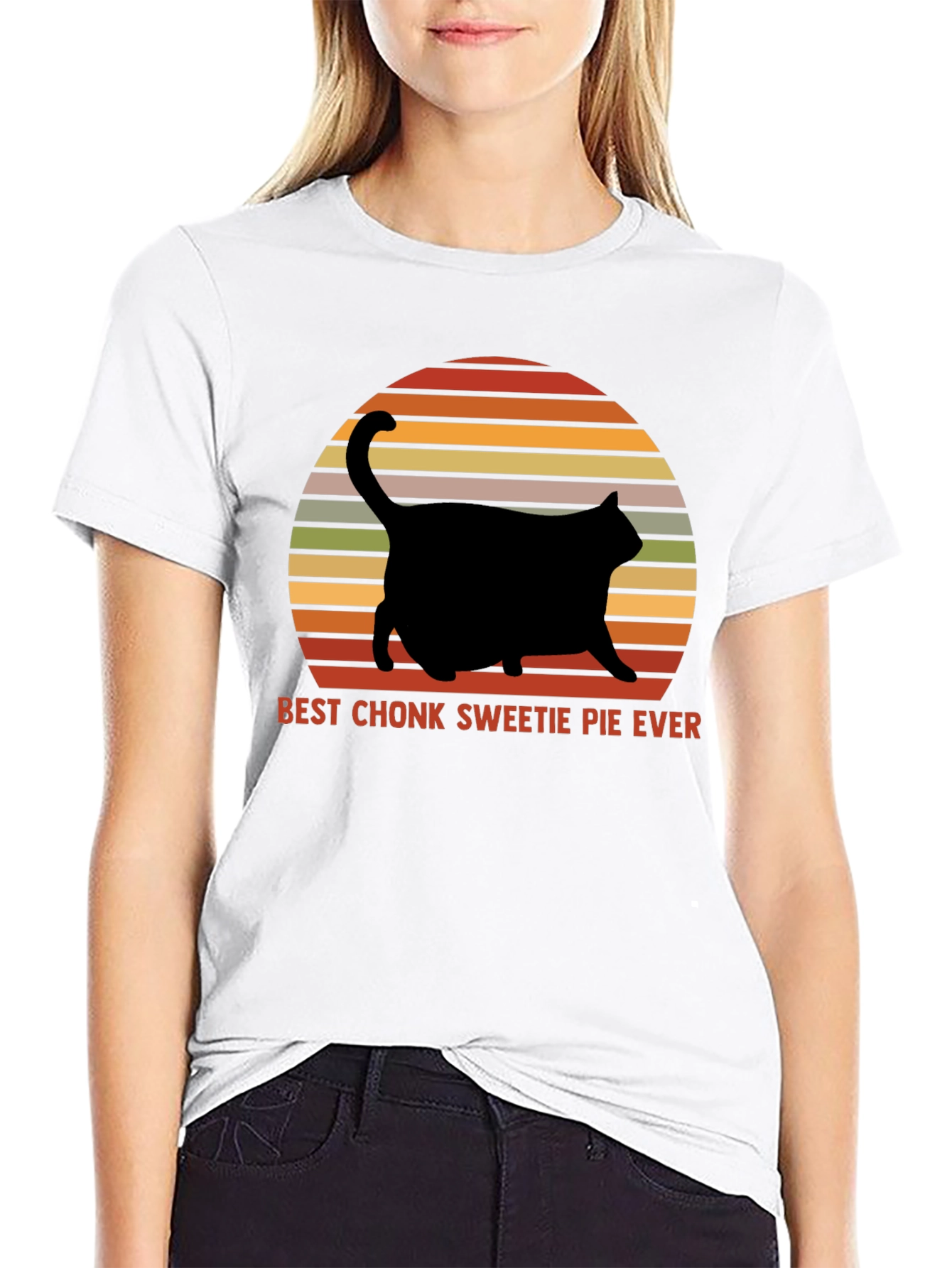 Chonk Sweetie Pie Cat Graphic T-Shirt