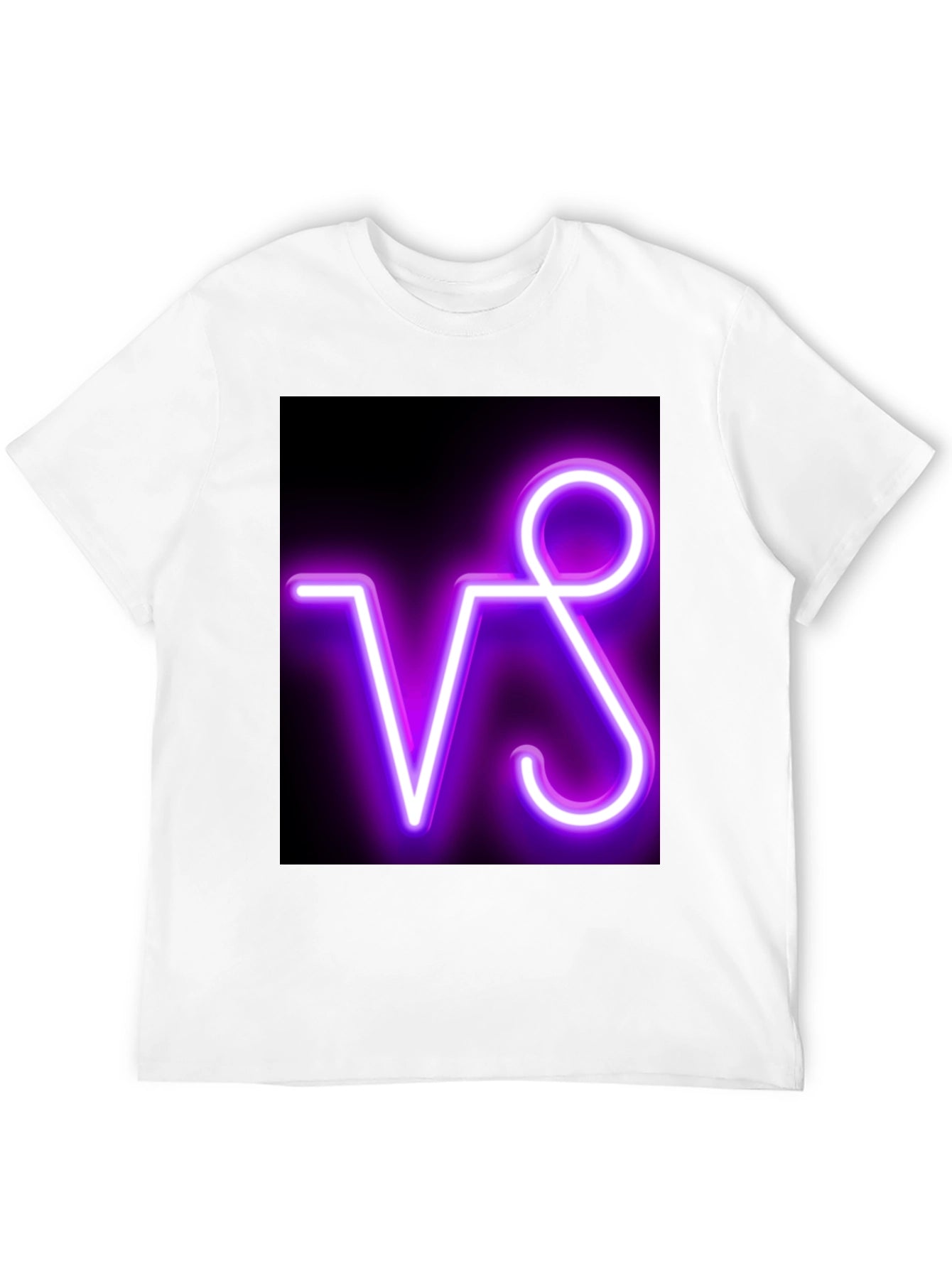 Neon VS Graphic Black Tee - Stylish & Modern