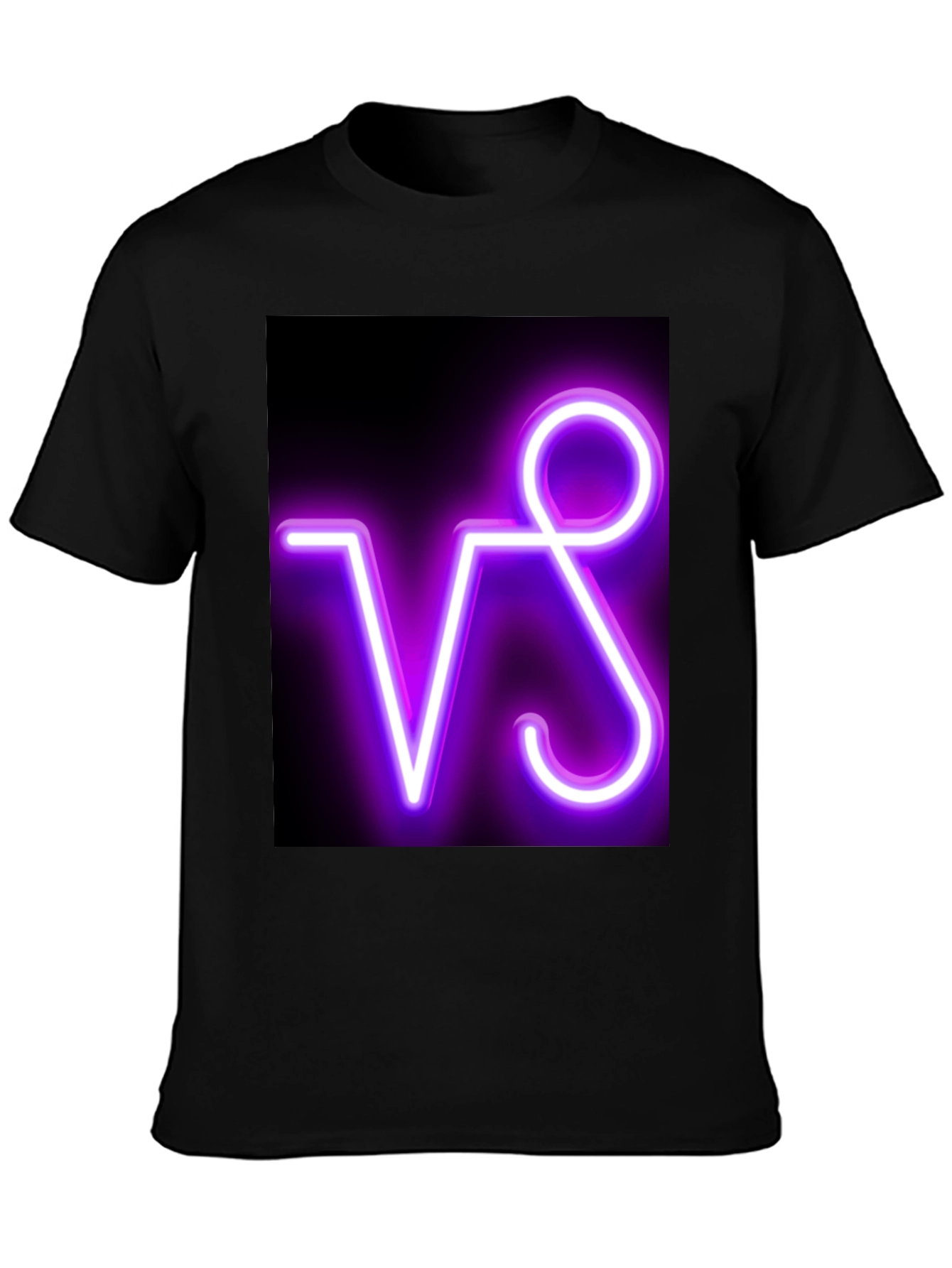 Neon VS Graphic Black Tee - Stylish & Modern