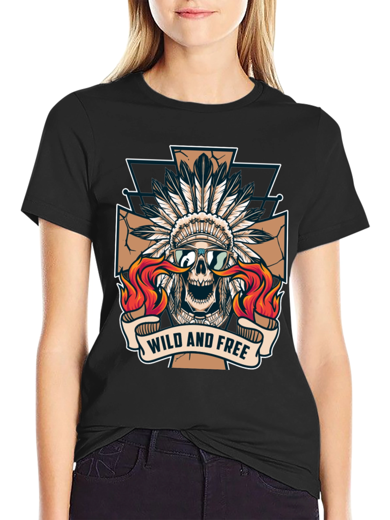 Wild and Free Skull Graphic Tee