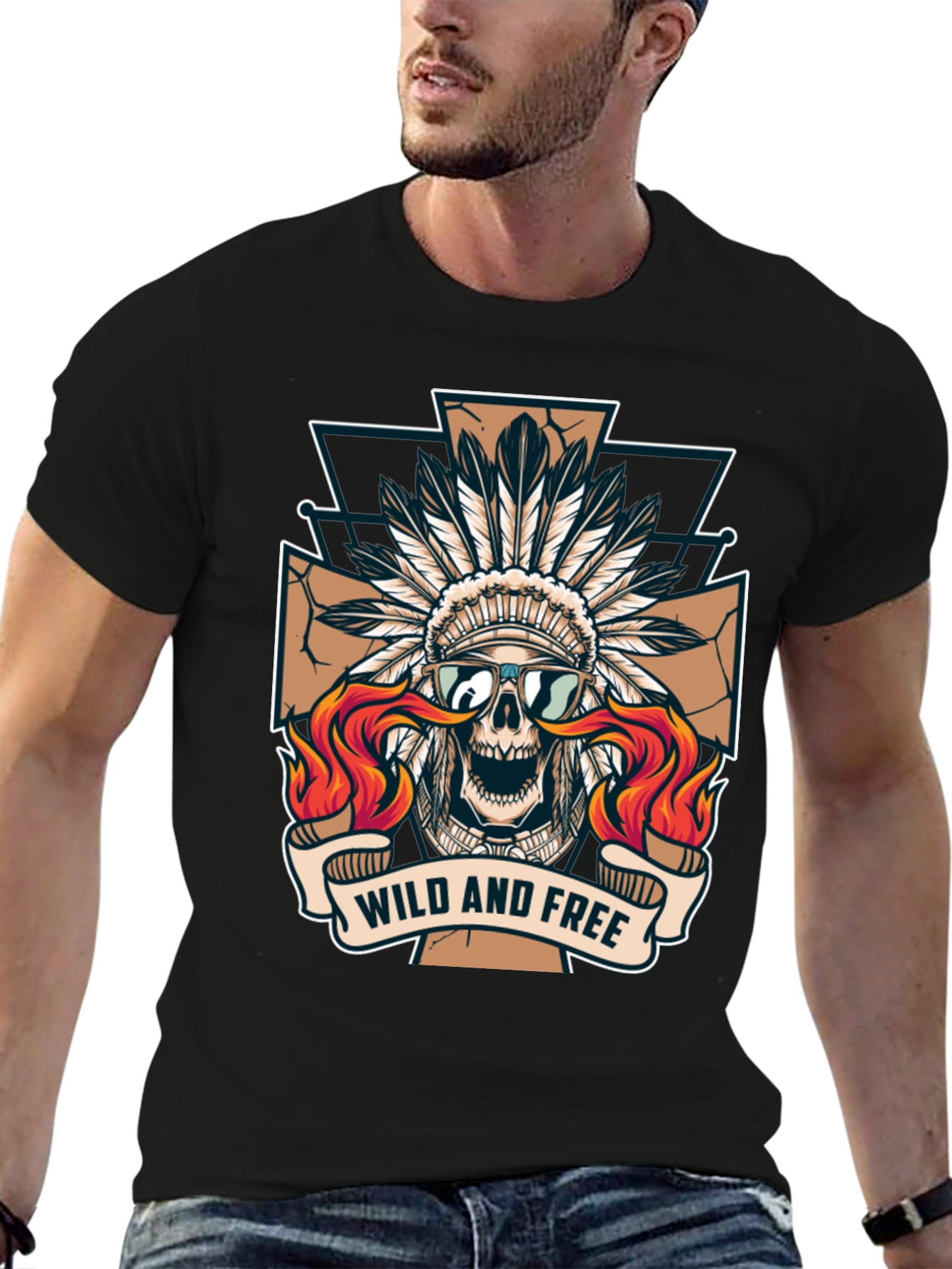 Wild and Free Skull Graphic Tee