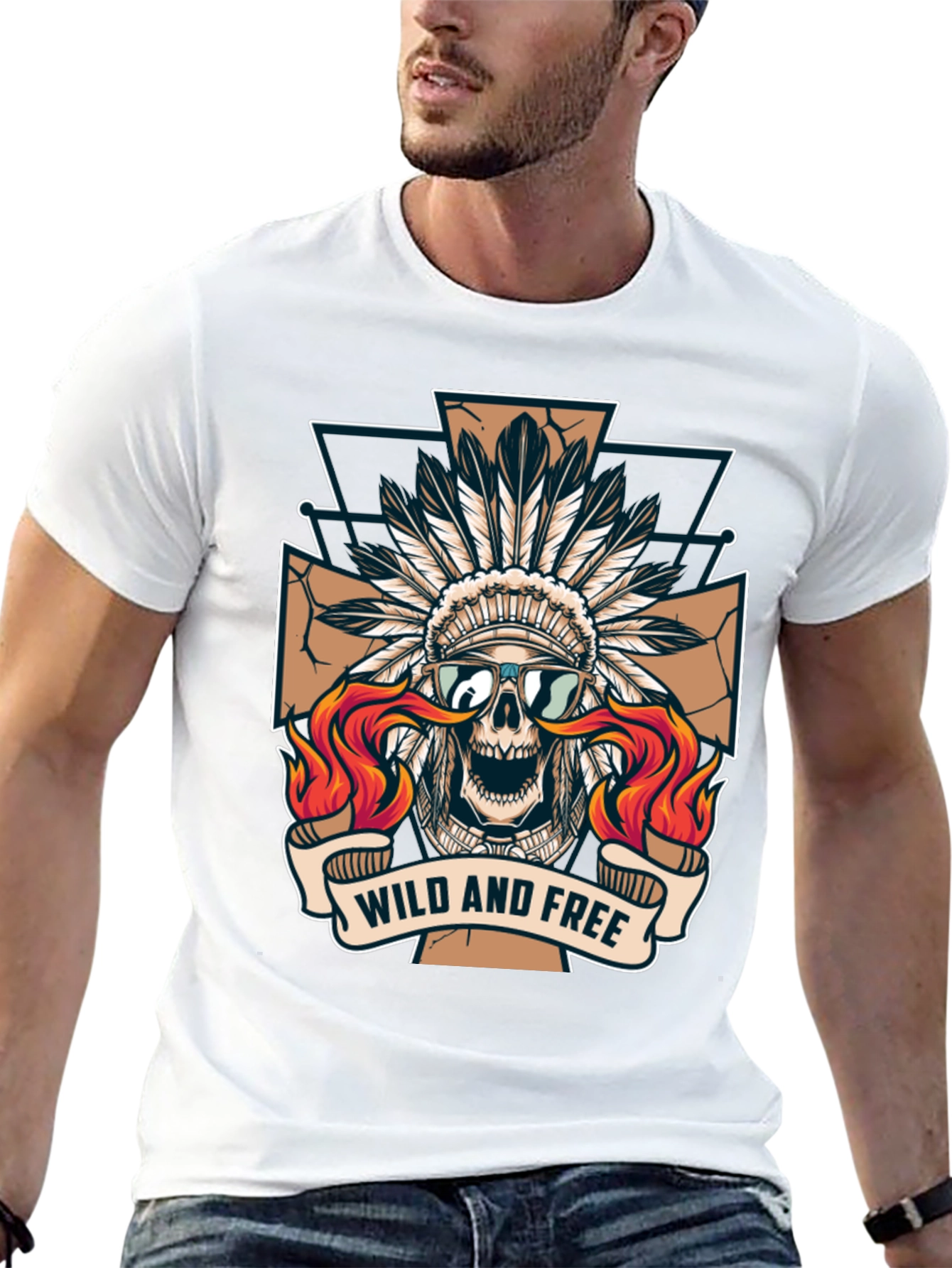 Wild and Free Skull Graphic Tee