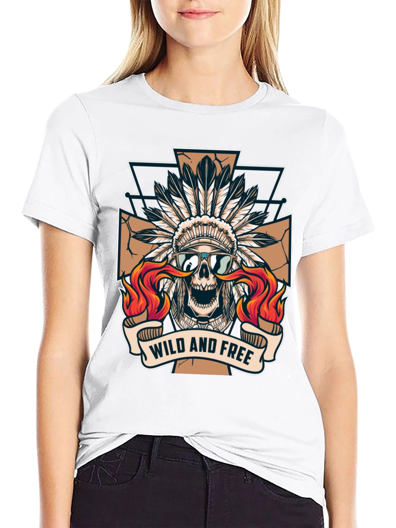 Wild and Free Skull Graphic Tee