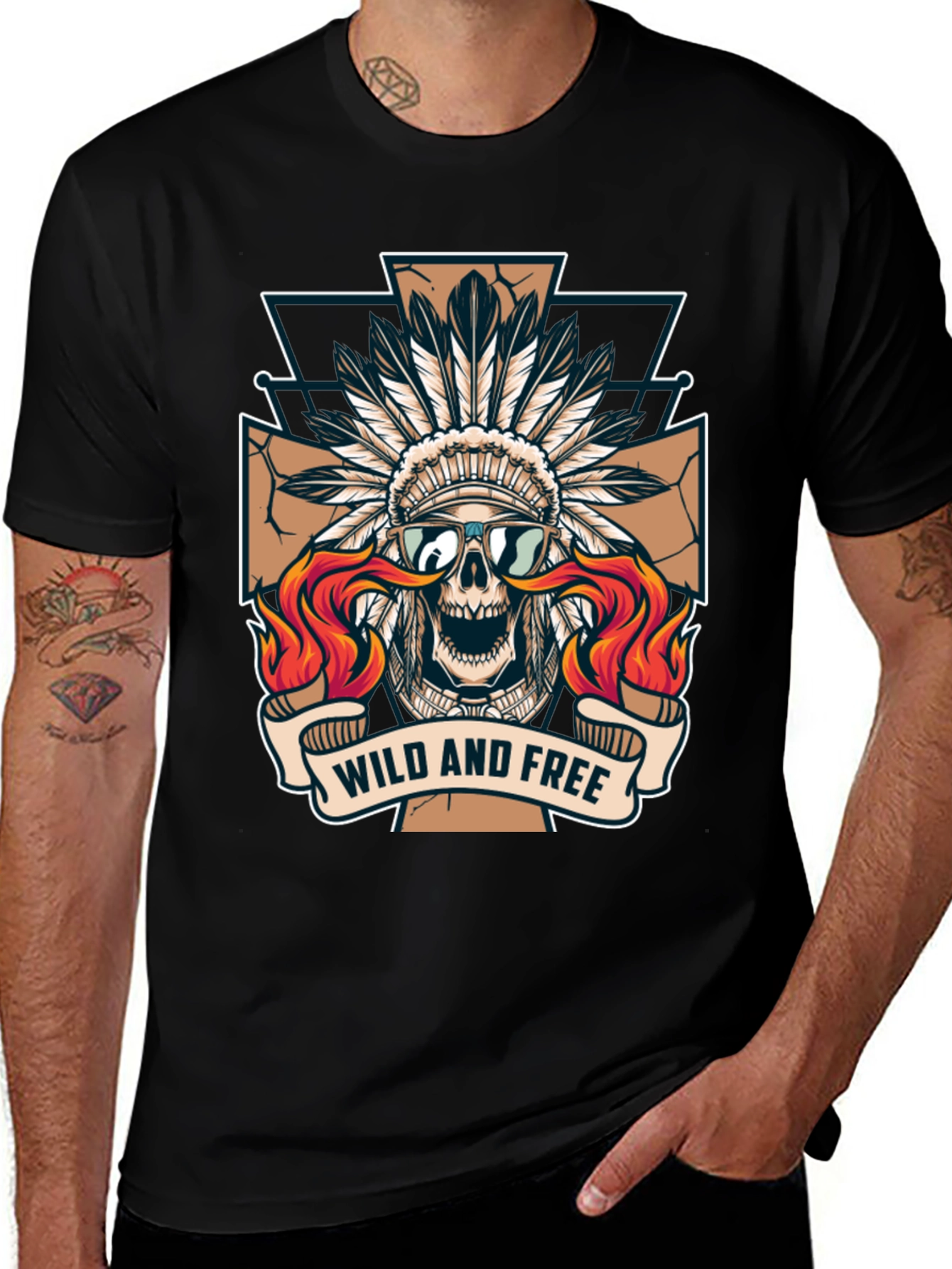 Wild and Free Skull Graphic Tee