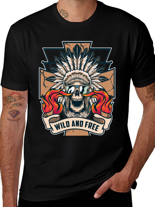 Wild and Free Skull Graphic Tee