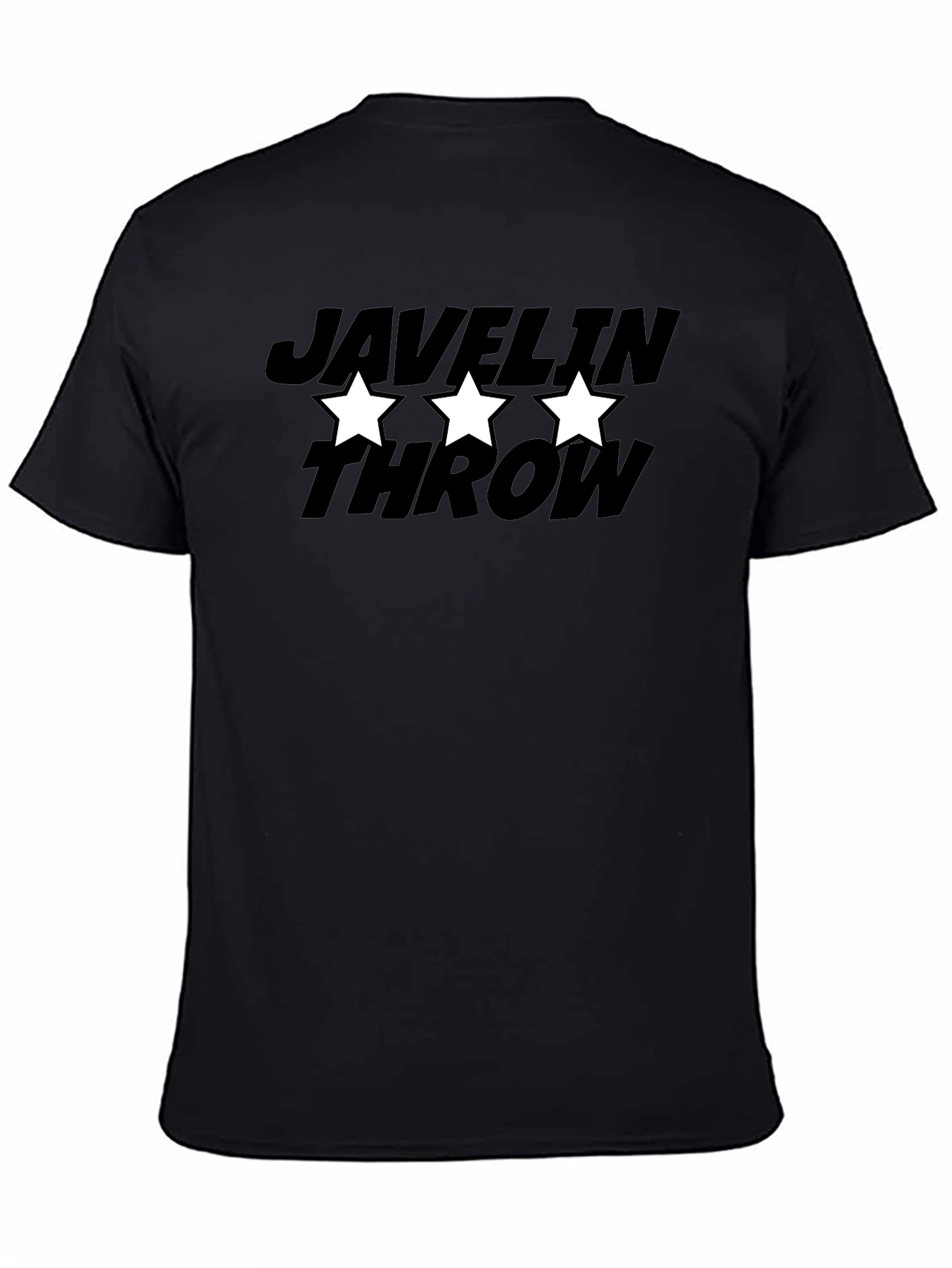 Javelin Throw Graphic Tee - Black Cotton T-Shirt