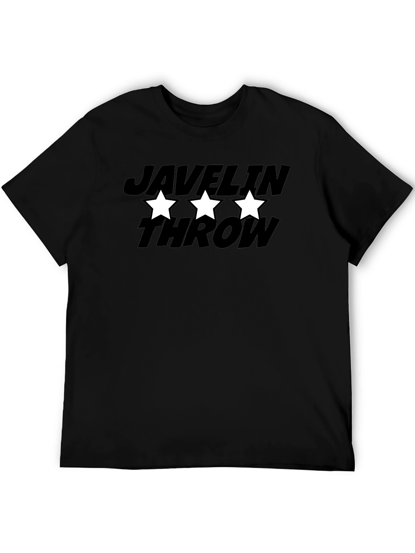 Javelin Throw Graphic Tee - Black Cotton T-Shirt