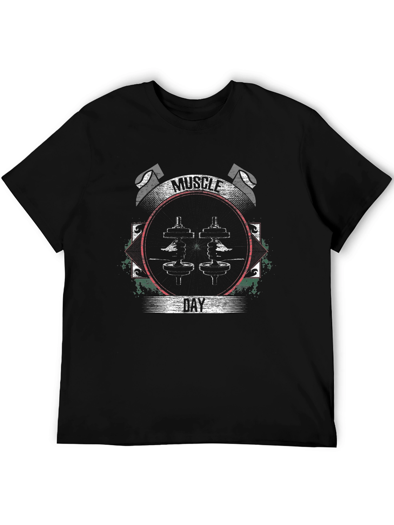 Muscle Day Black Graphic T-Shirt