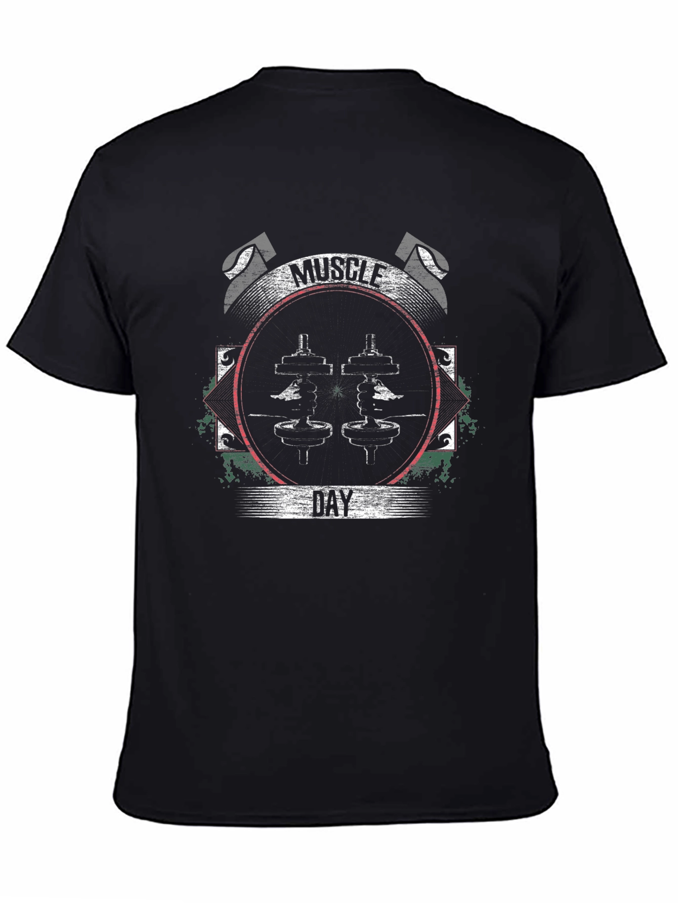 Muscle Day Black Graphic T-Shirt