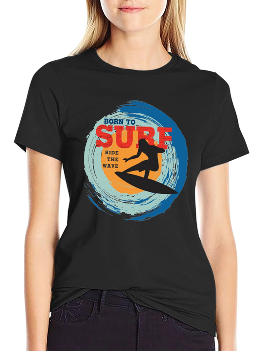 Born To Surf Black Graphic Tee