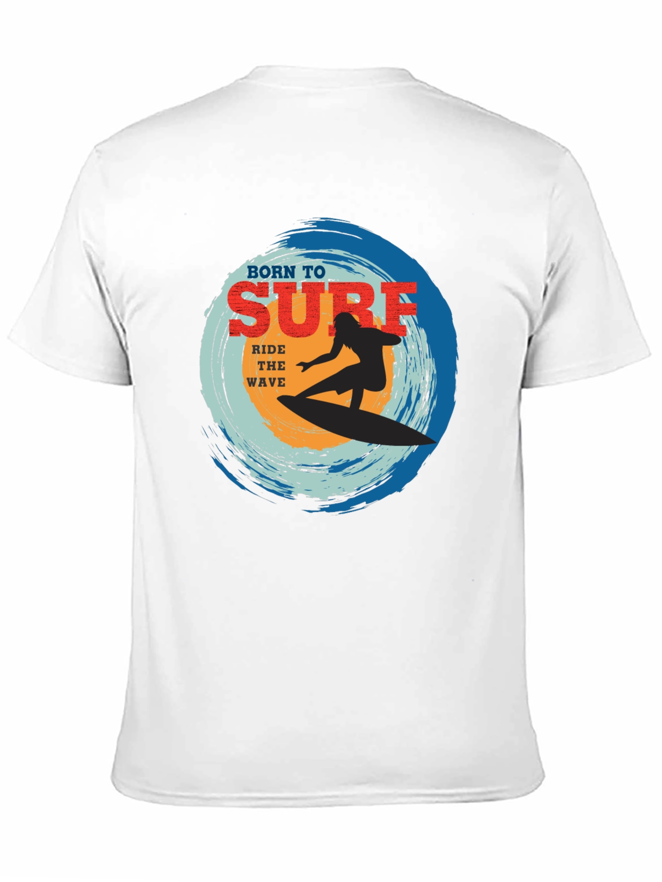 Born To Surf Black Graphic Tee