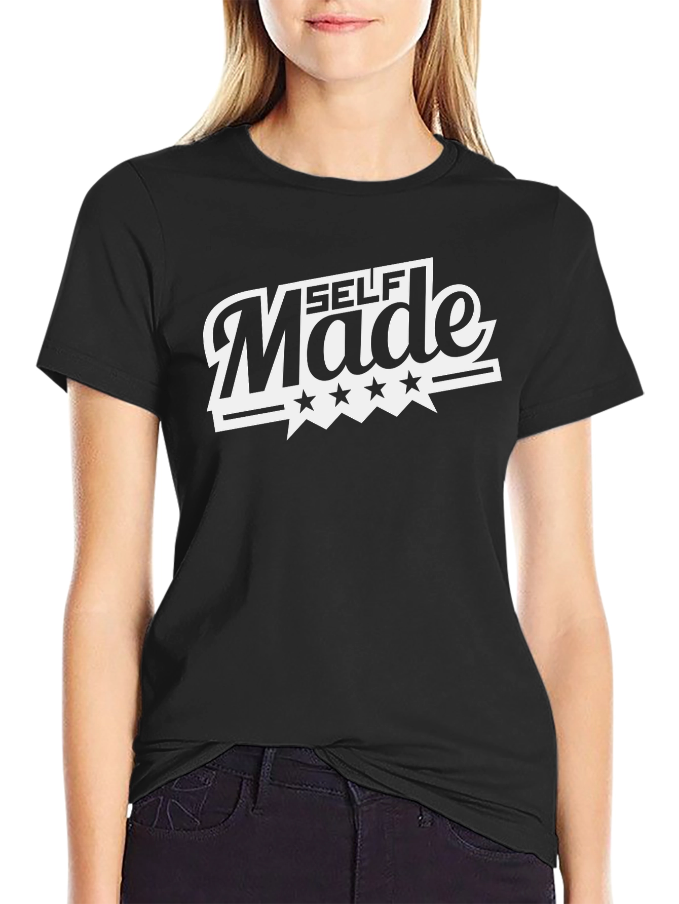 Self Made Black Graphic Tee