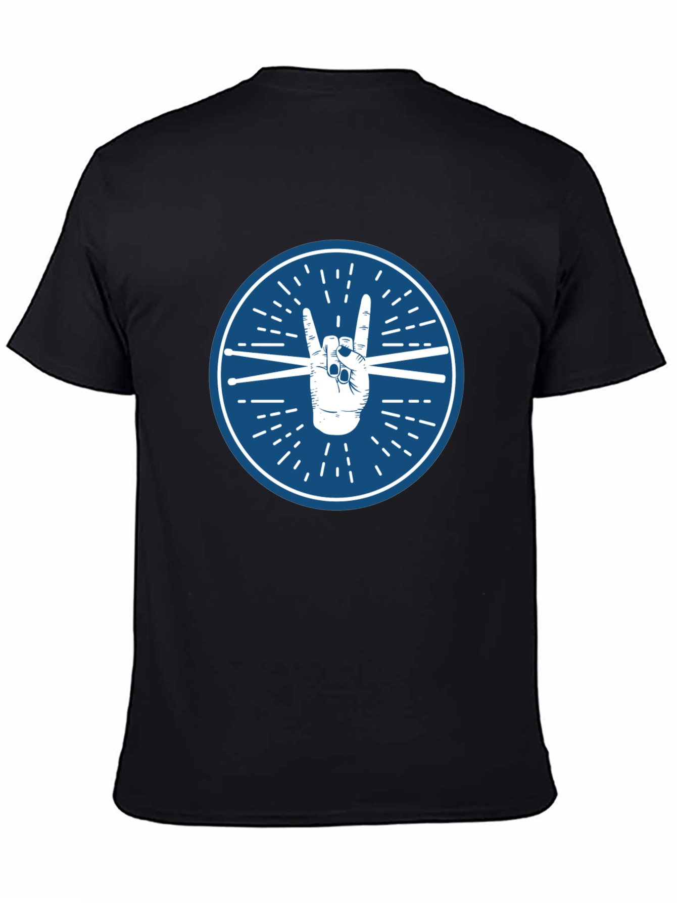 Rock On Drummer Graphic Tee - Unisex Black T-Shirt
