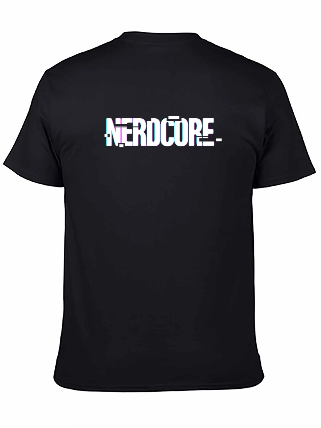 Nerdcore Glitch Graphic T-Shirt - Black