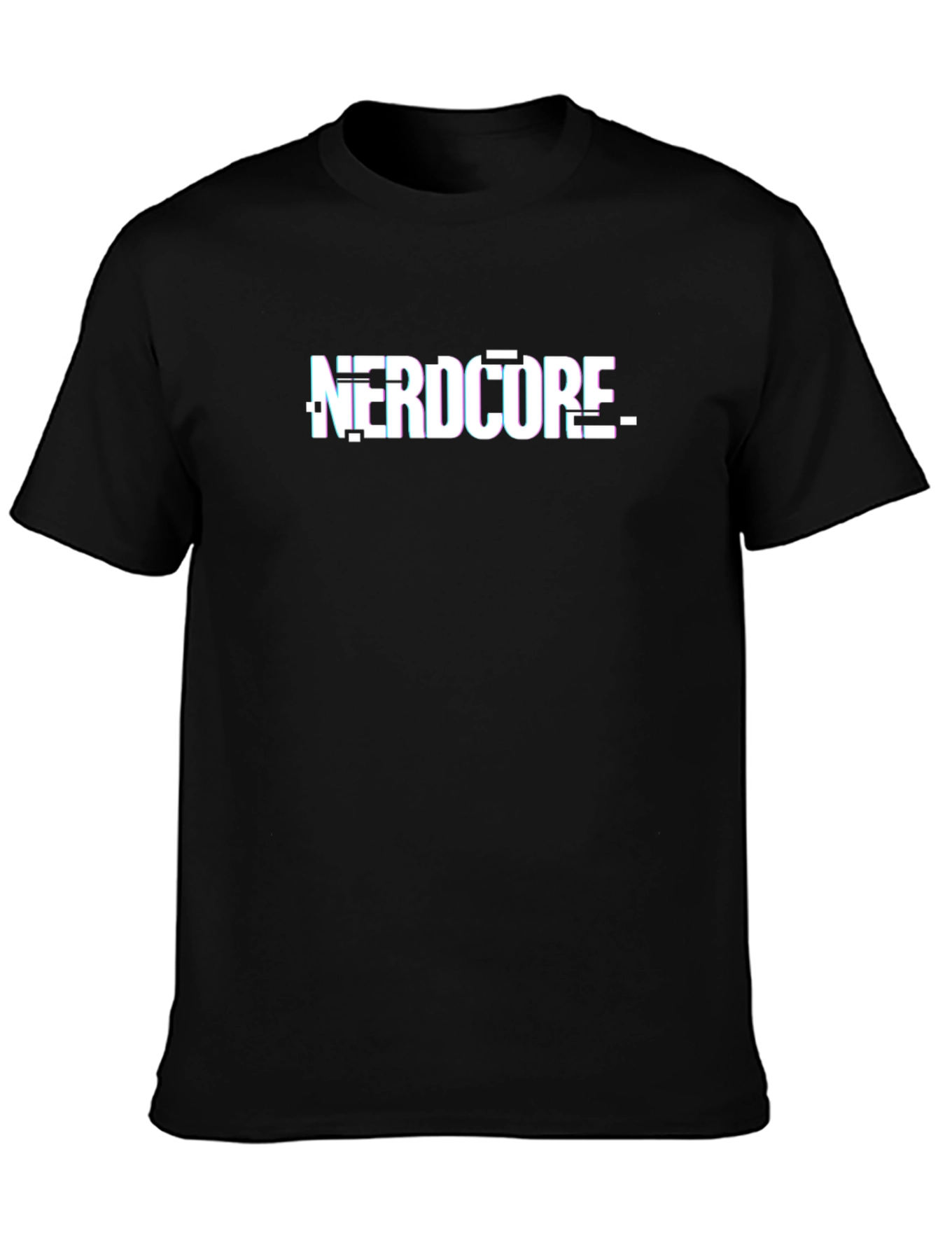 Nerdcore Glitch Graphic T-Shirt - Black