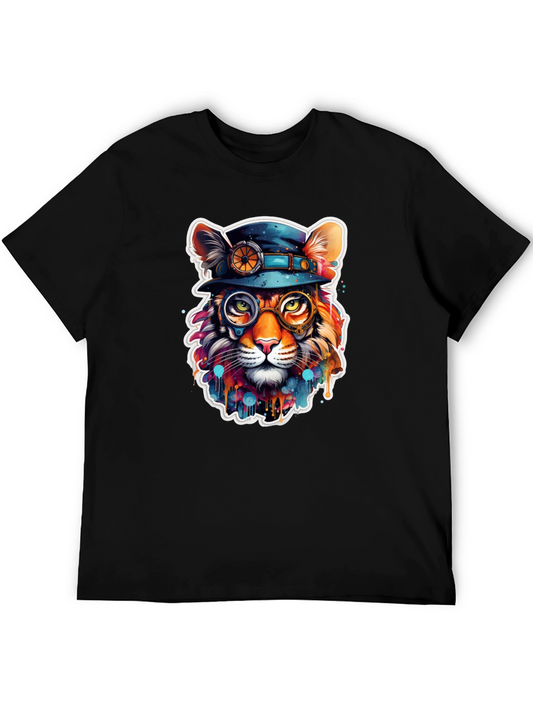 Steampunk Cat T-Shirt - Unique Animal Graphic Tee