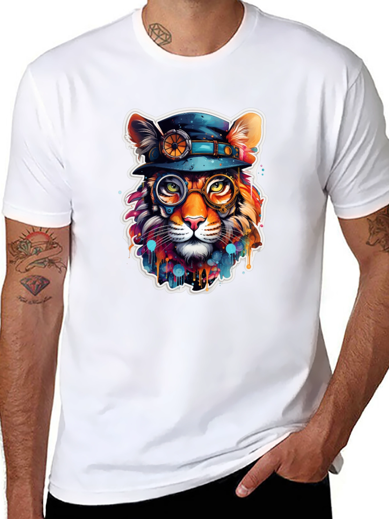 Steampunk Cat T-Shirt - Unique Animal Graphic Tee