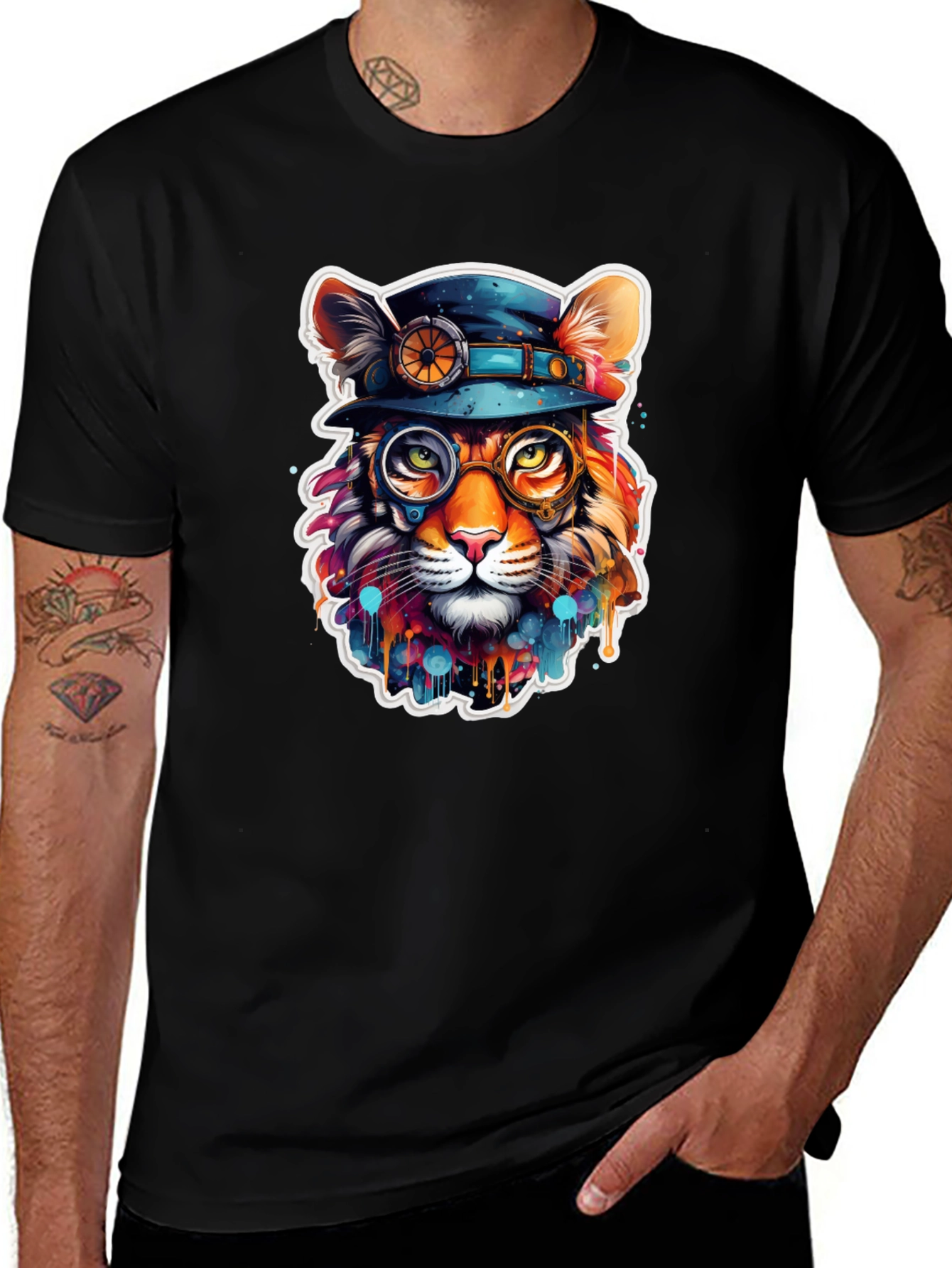 Steampunk Cat T-Shirt - Unique Animal Graphic Tee