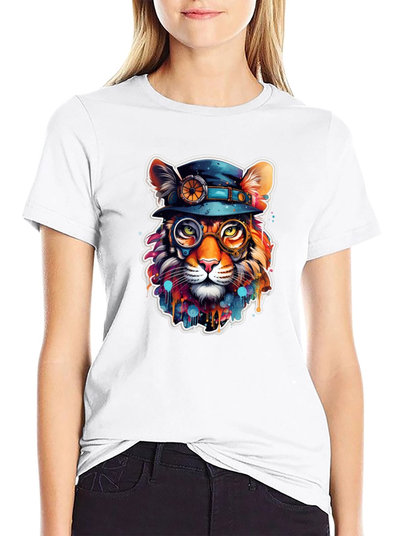 Steampunk Cat T-Shirt - Unique Animal Graphic Tee