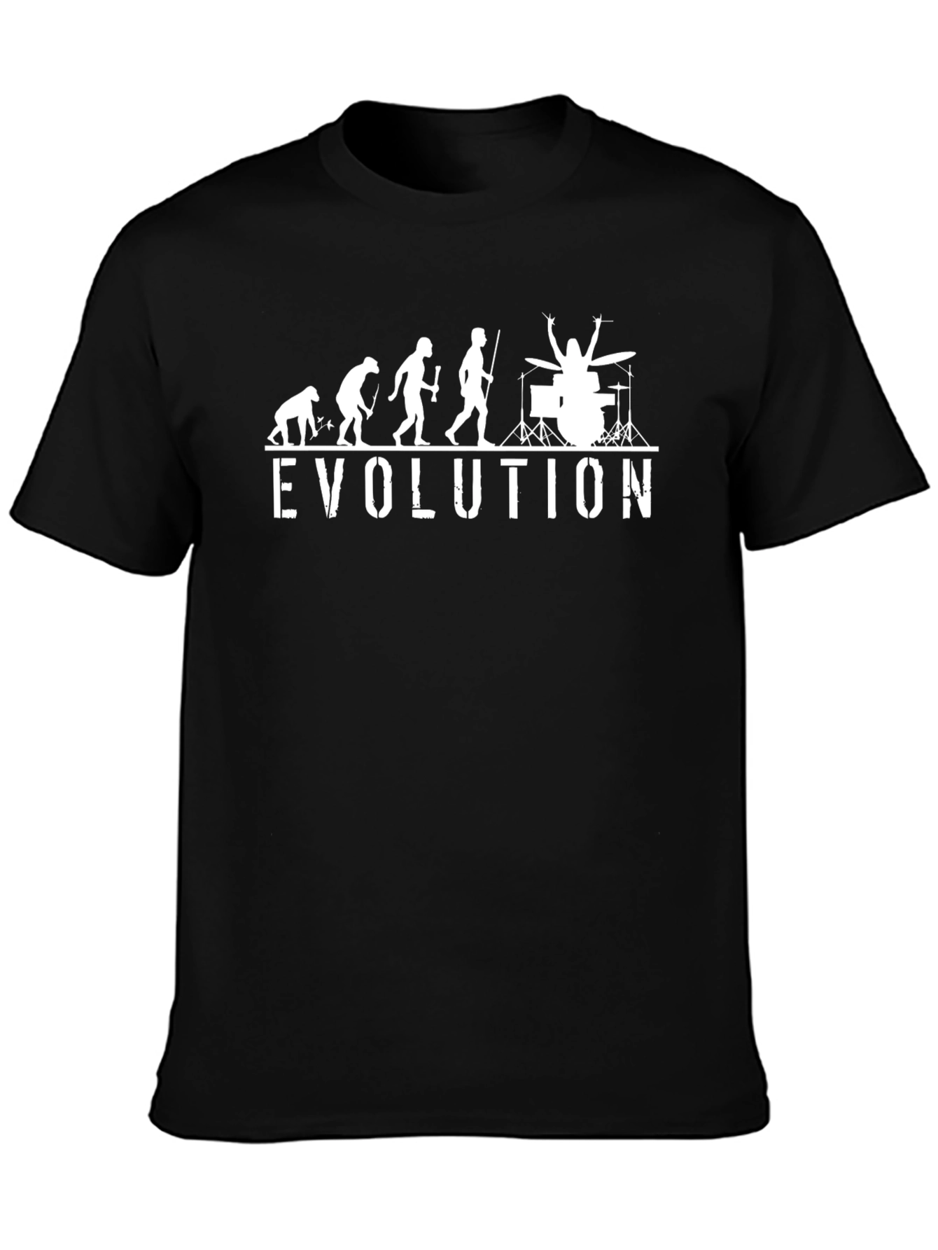 Evolution Drummer T-Shirt - Black Cotton Tee