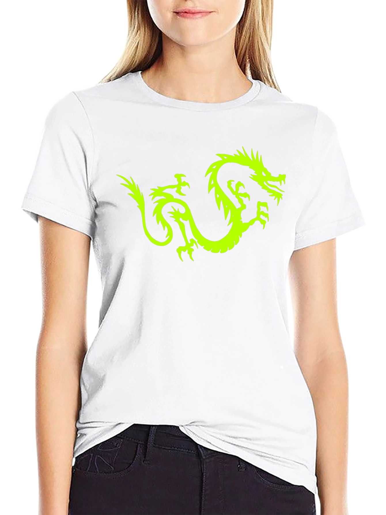 Neon Dragon Graphic Tee - Black
