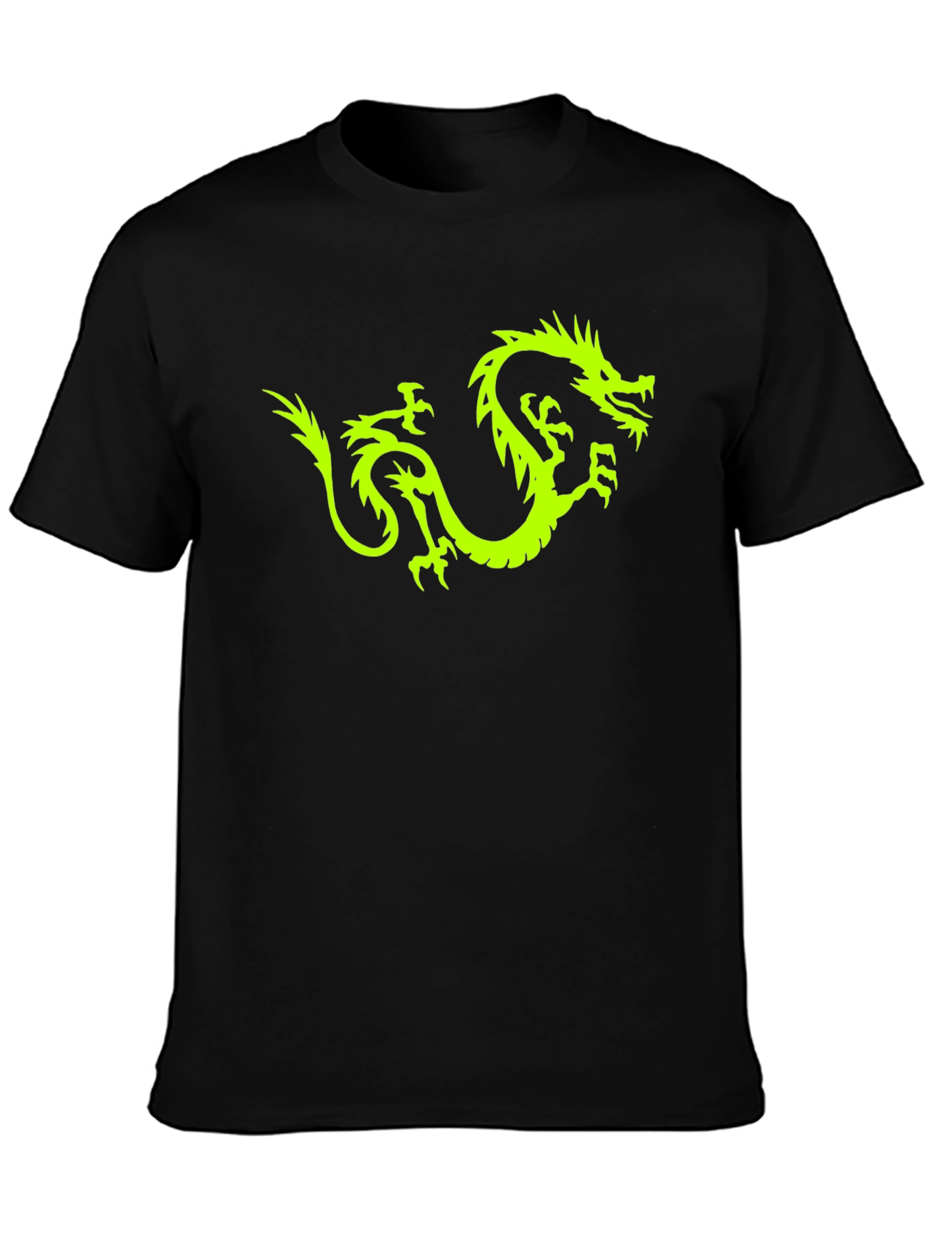 Neon Dragon Graphic Tee - Black