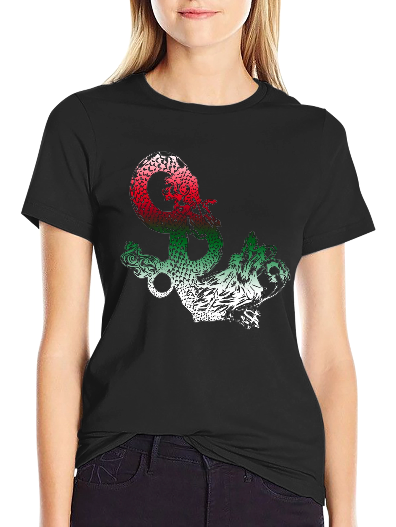 Dragon Anchor Graphic Tee - Mens Black T-Shirt