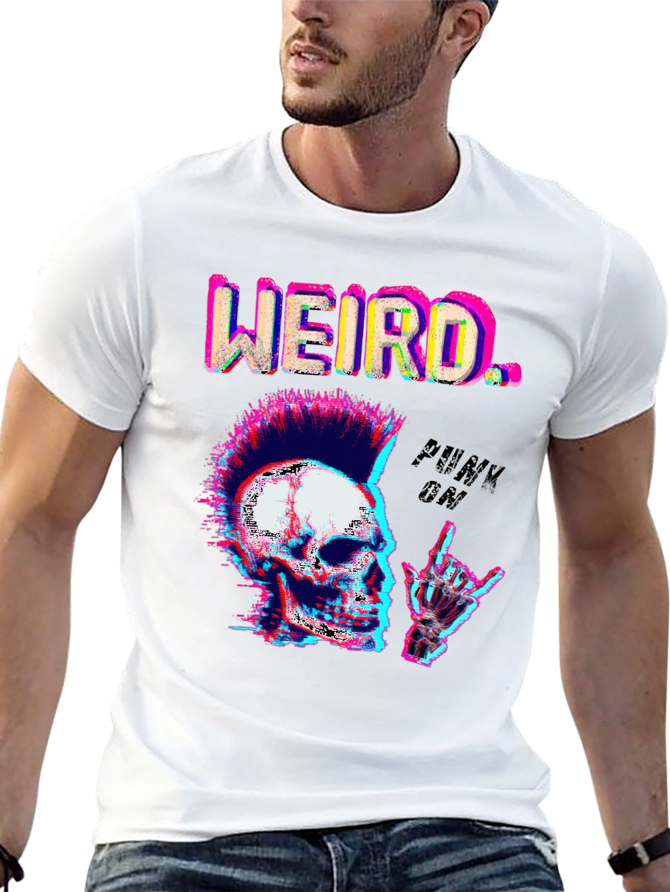 Weird Punk Skull Graphic Tee