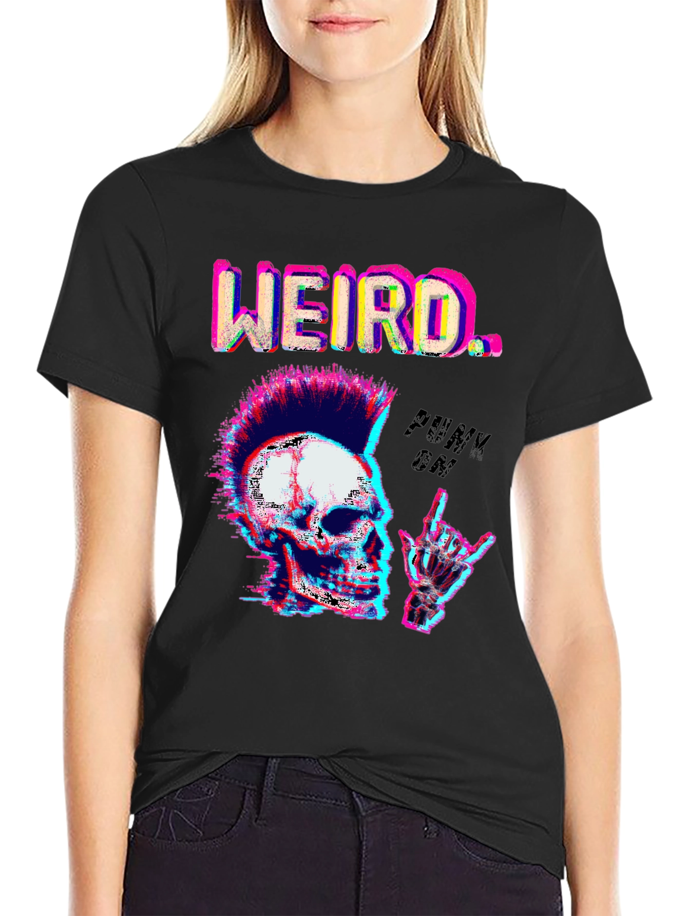 Weird Punk Skull Graphic Tee