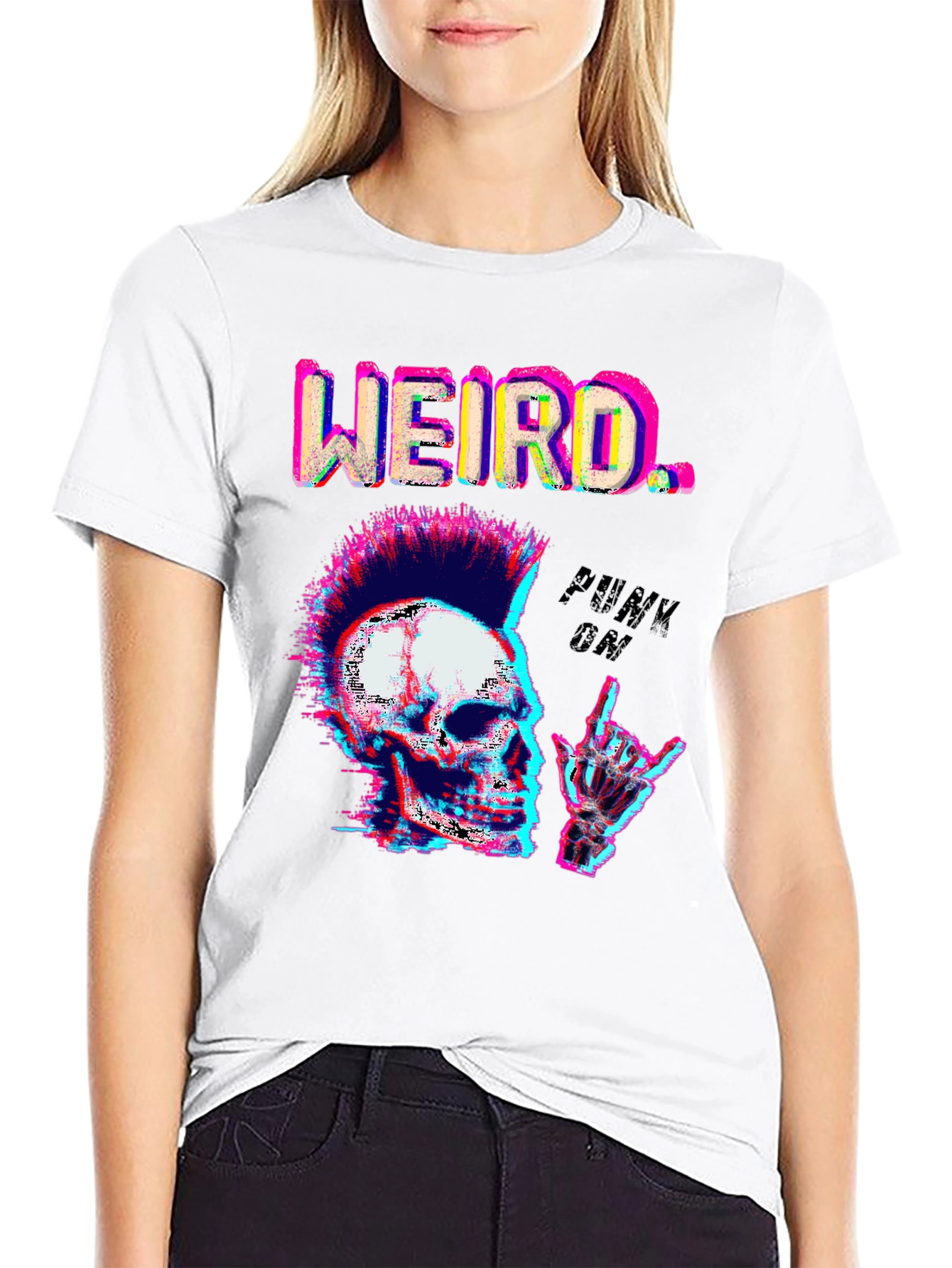 Weird Punk Skull Graphic Tee