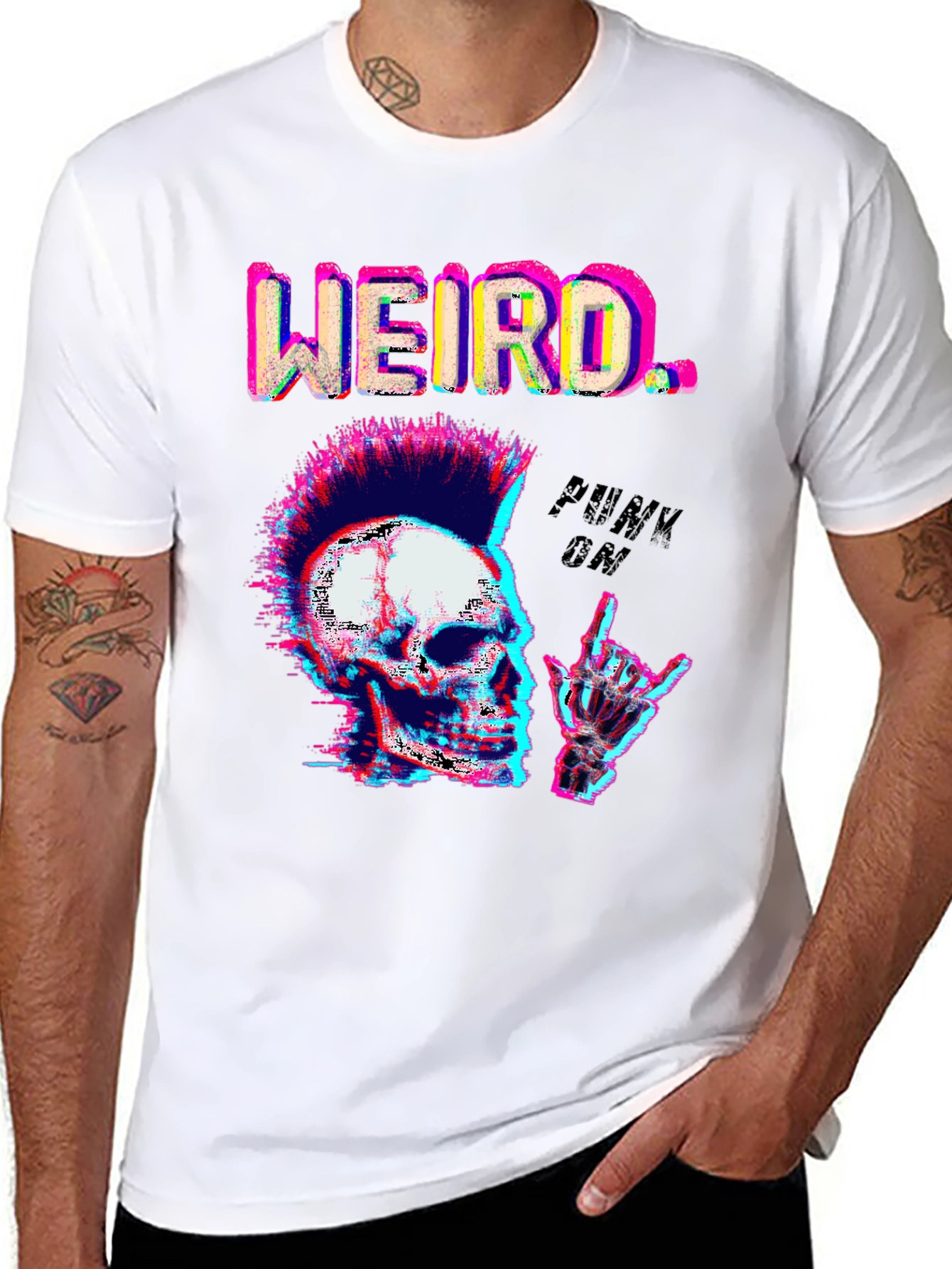 Weird Punk Skull Graphic Tee