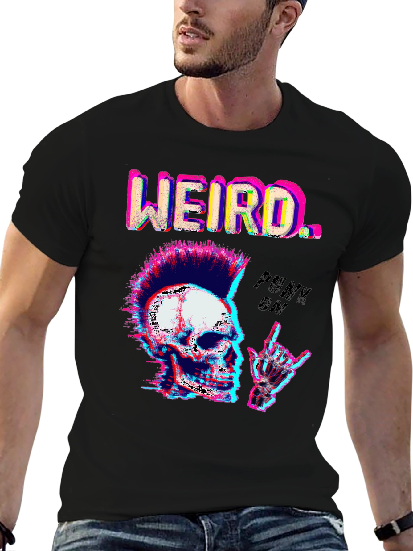 Weird Punk Skull Graphic Tee