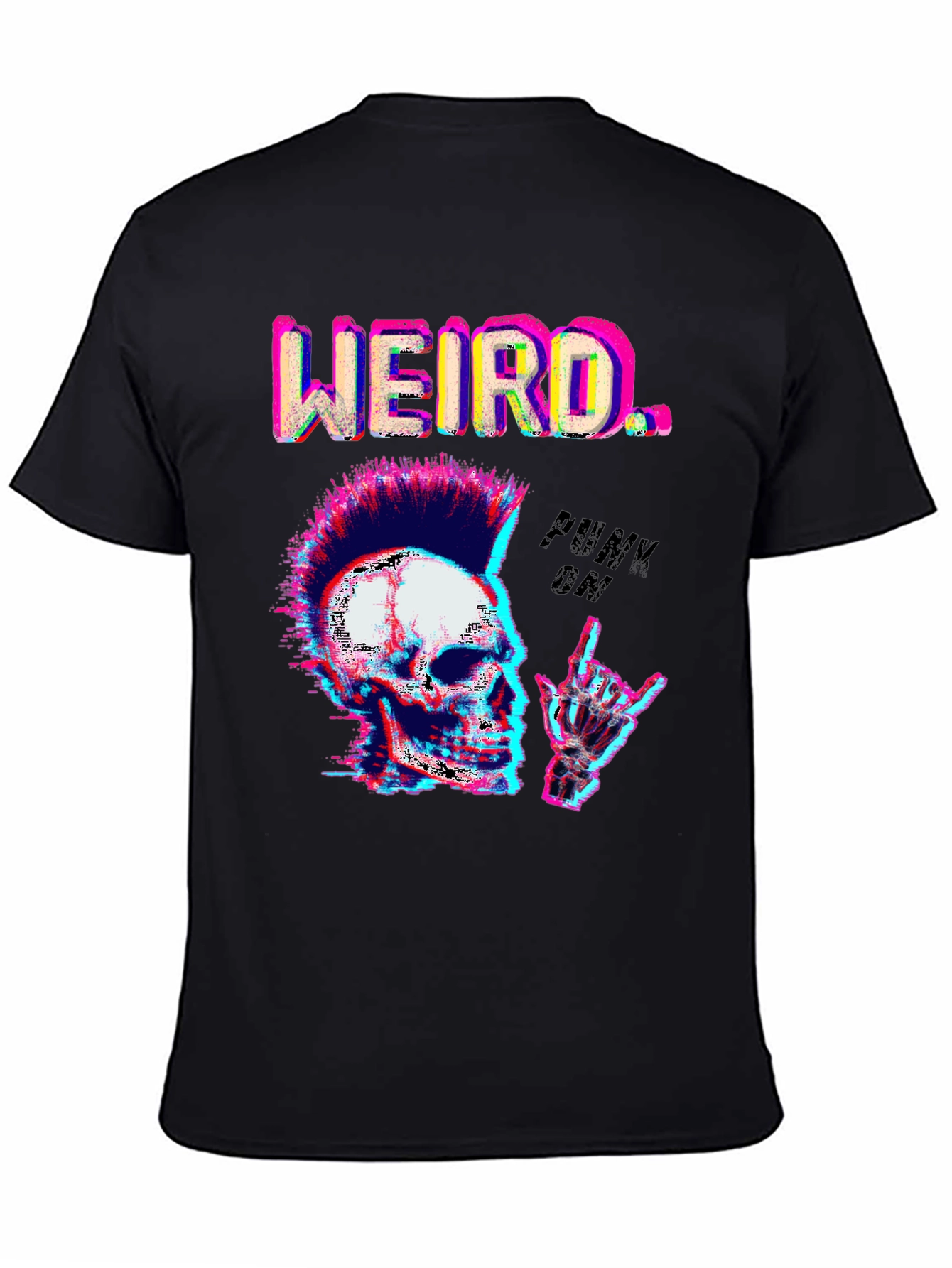 Weird Punk Skull Graphic Tee