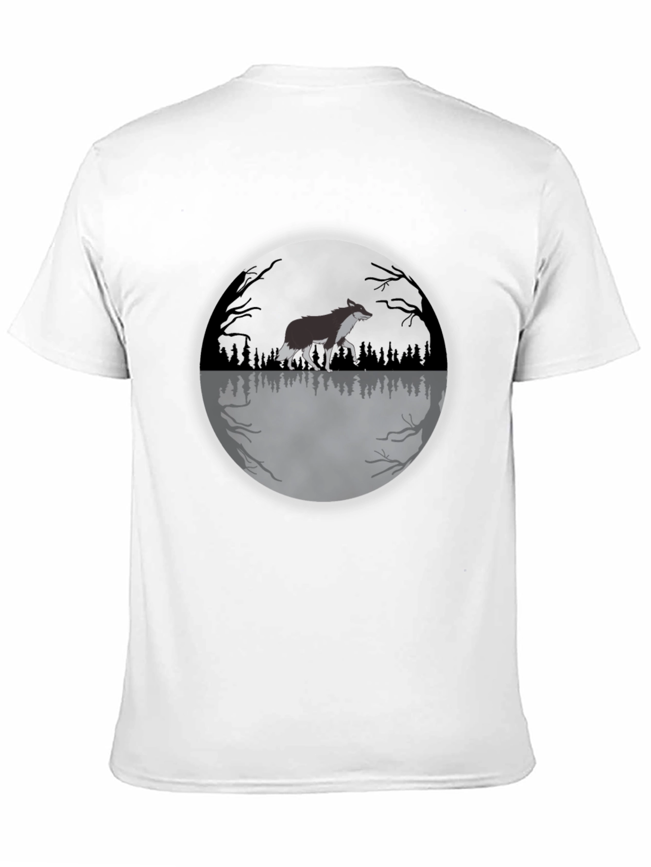Wolf Moon Graphic Tee - Black Cotton T-Shirt