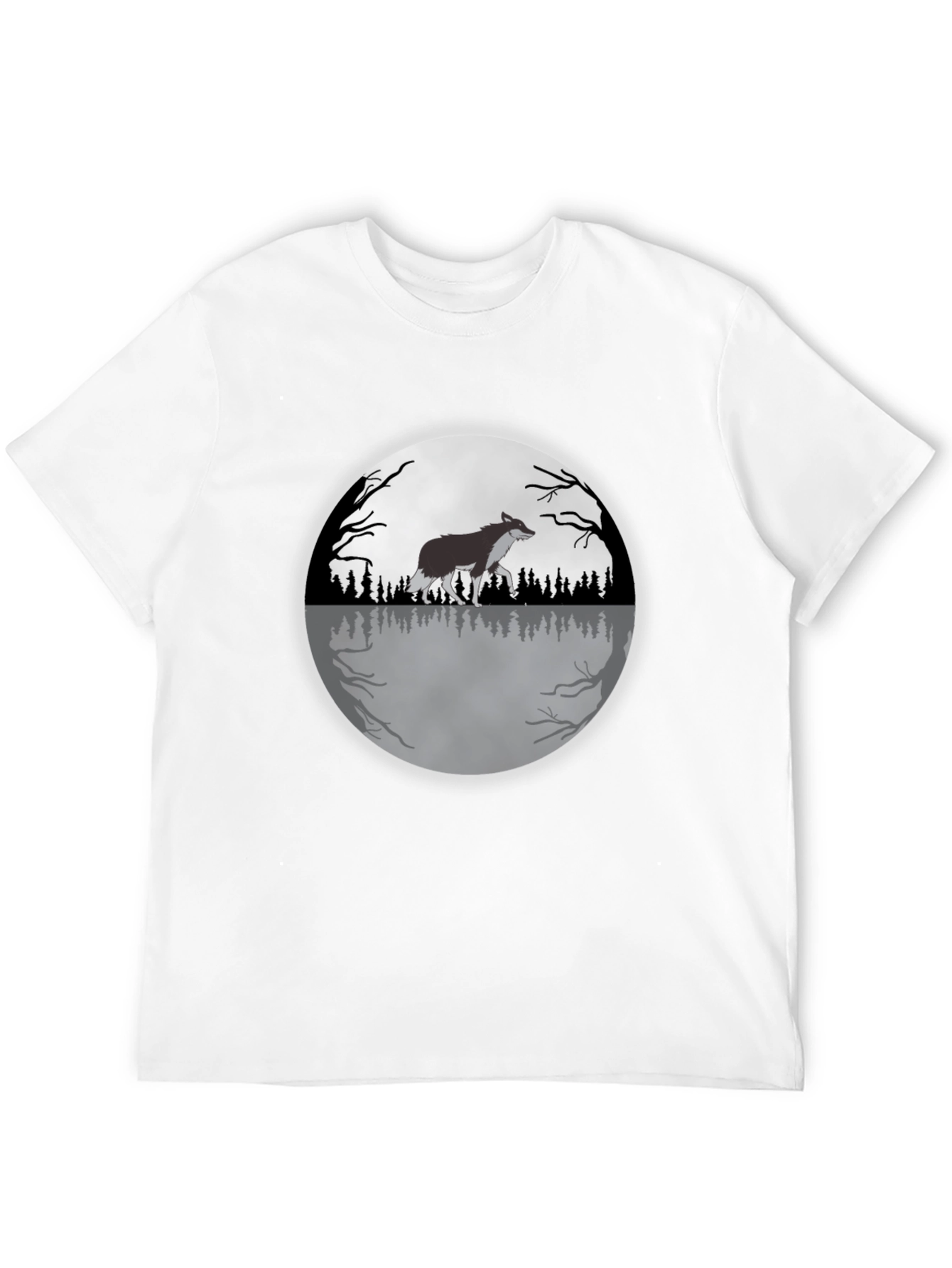 Wolf Moon Graphic Tee - Black Cotton T-Shirt
