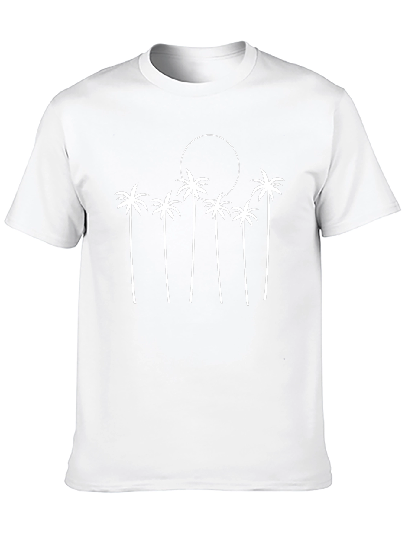 Palm Tree Sunset Graphic Tee - Black Cotton Blend