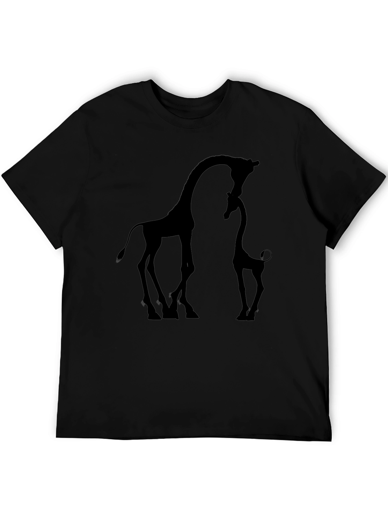 Giraffe Silhouette Black T-Shirt