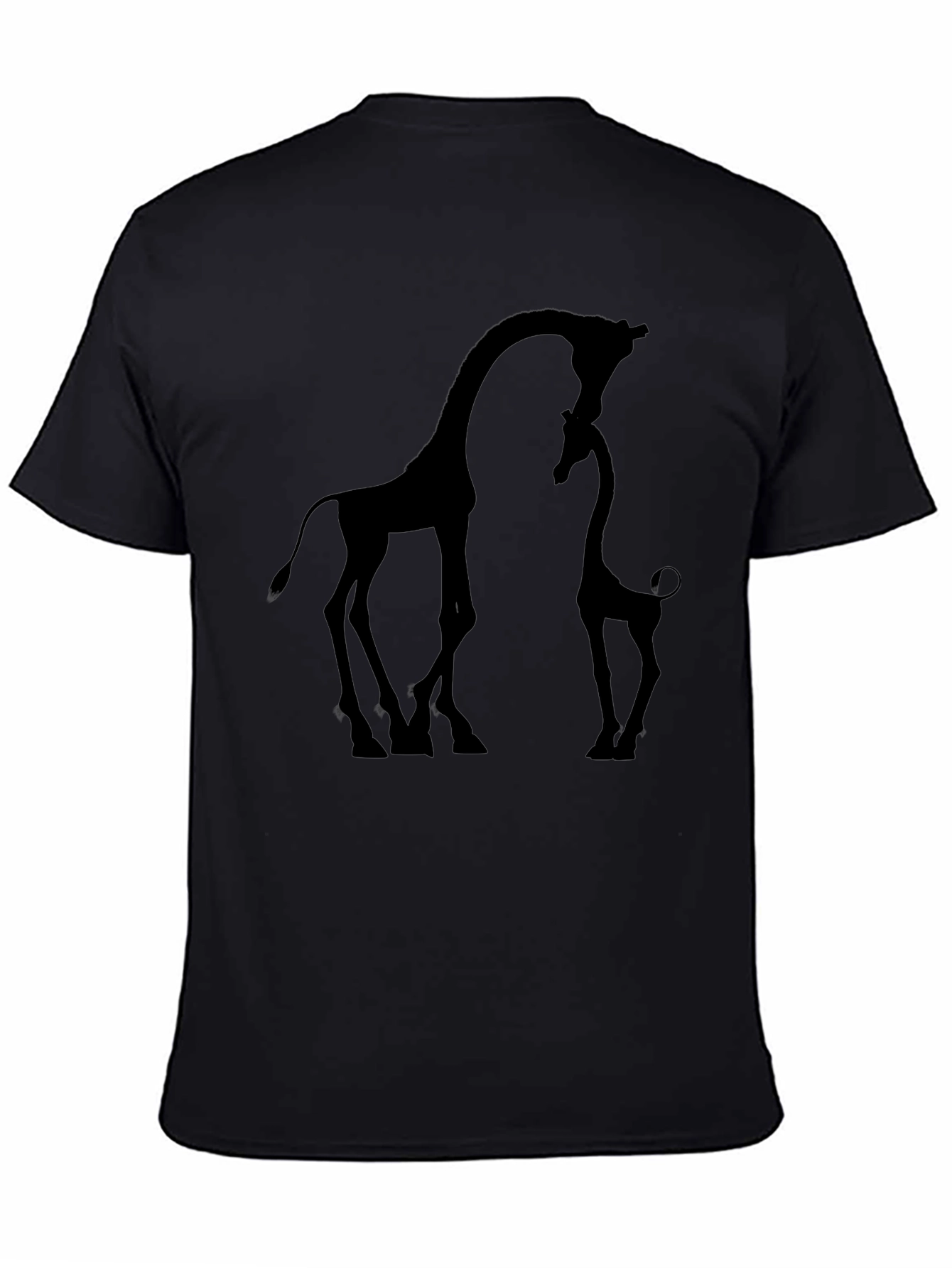 Giraffe Silhouette Black T-Shirt
