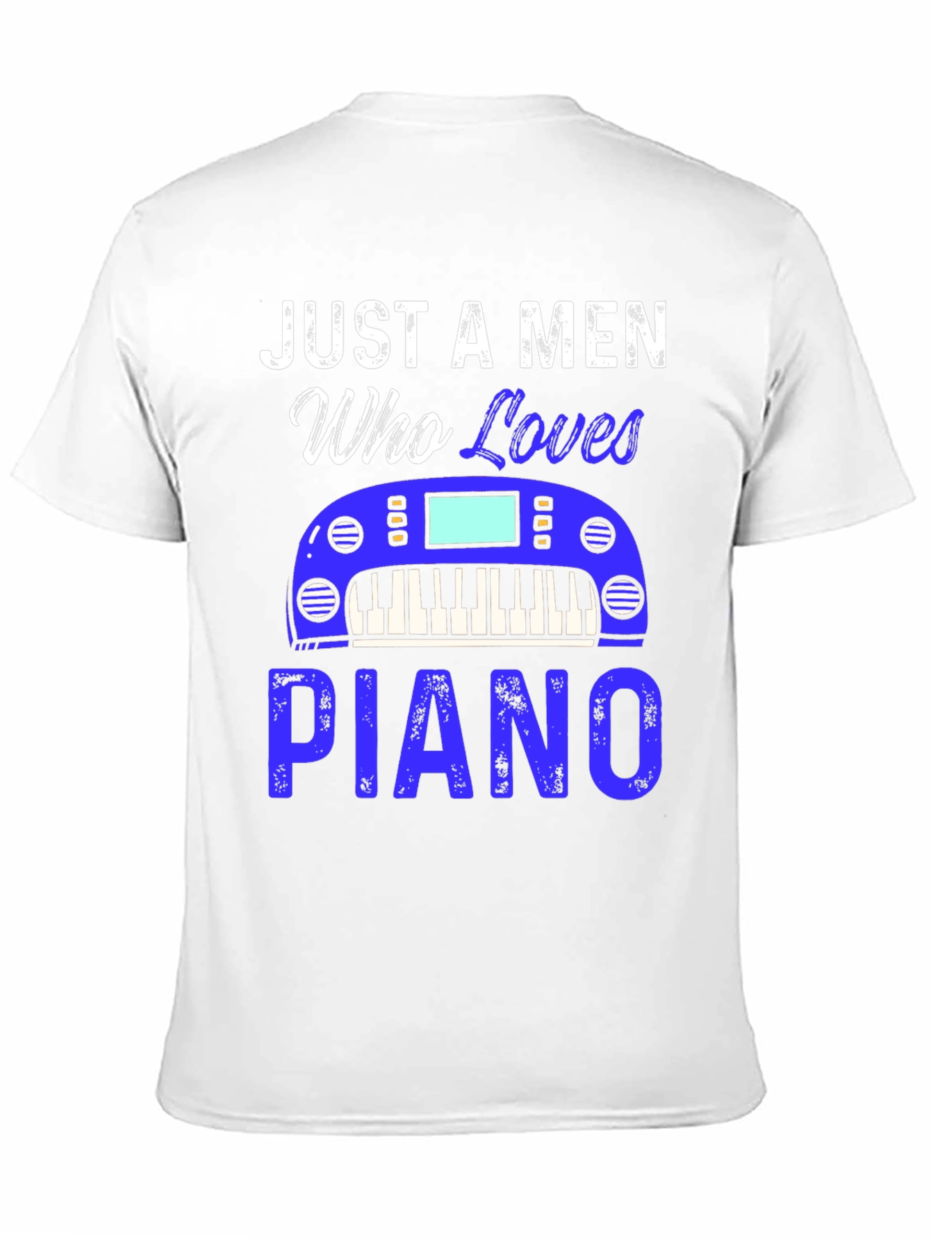 Just A Men Who Loves Piano Black T-Shirt