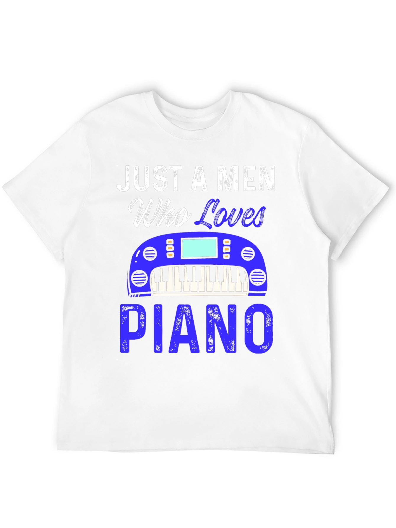 Just A Men Who Loves Piano Black T-Shirt