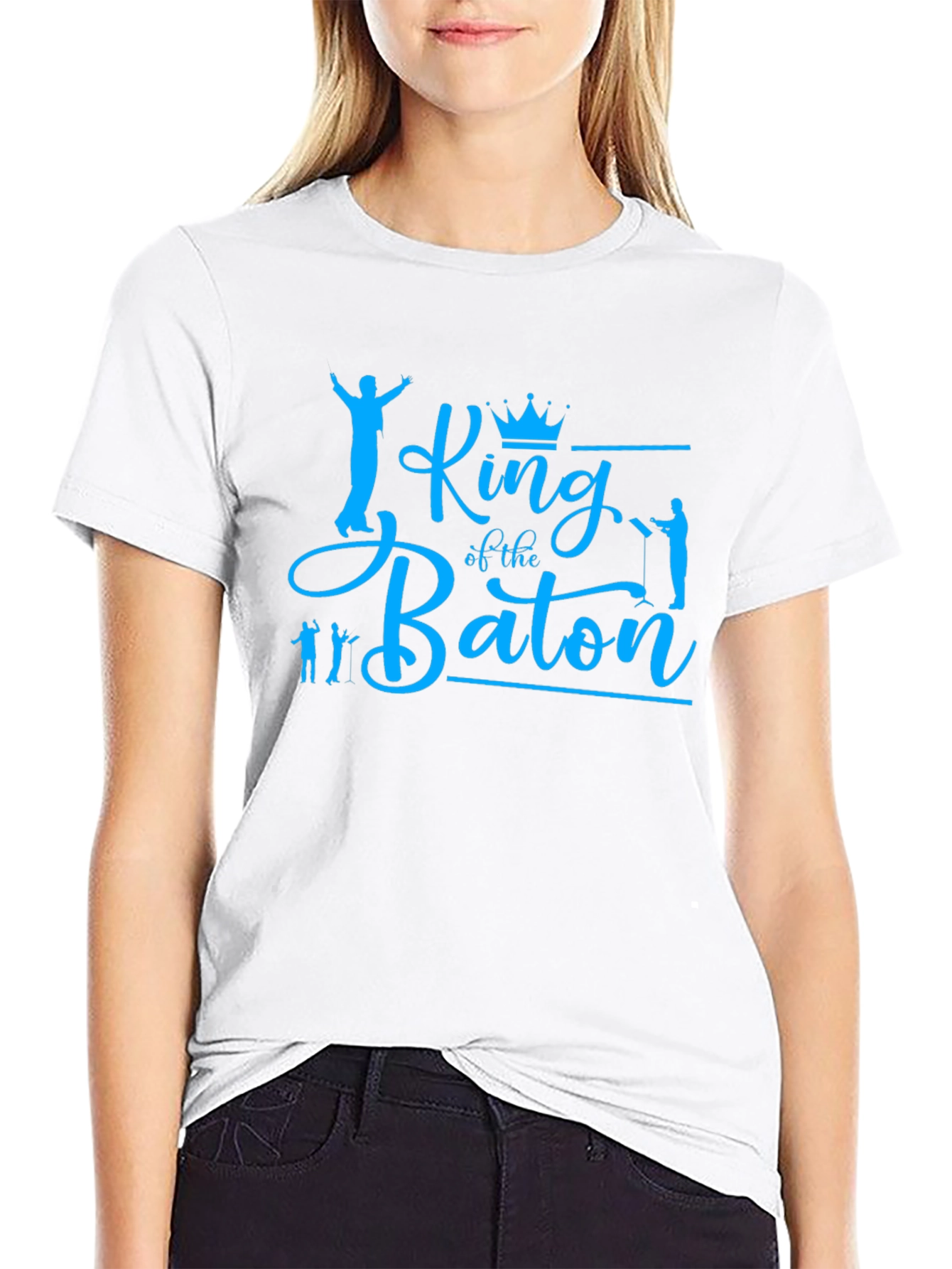 King of the Baton Graphic T-Shirt - Blue Print