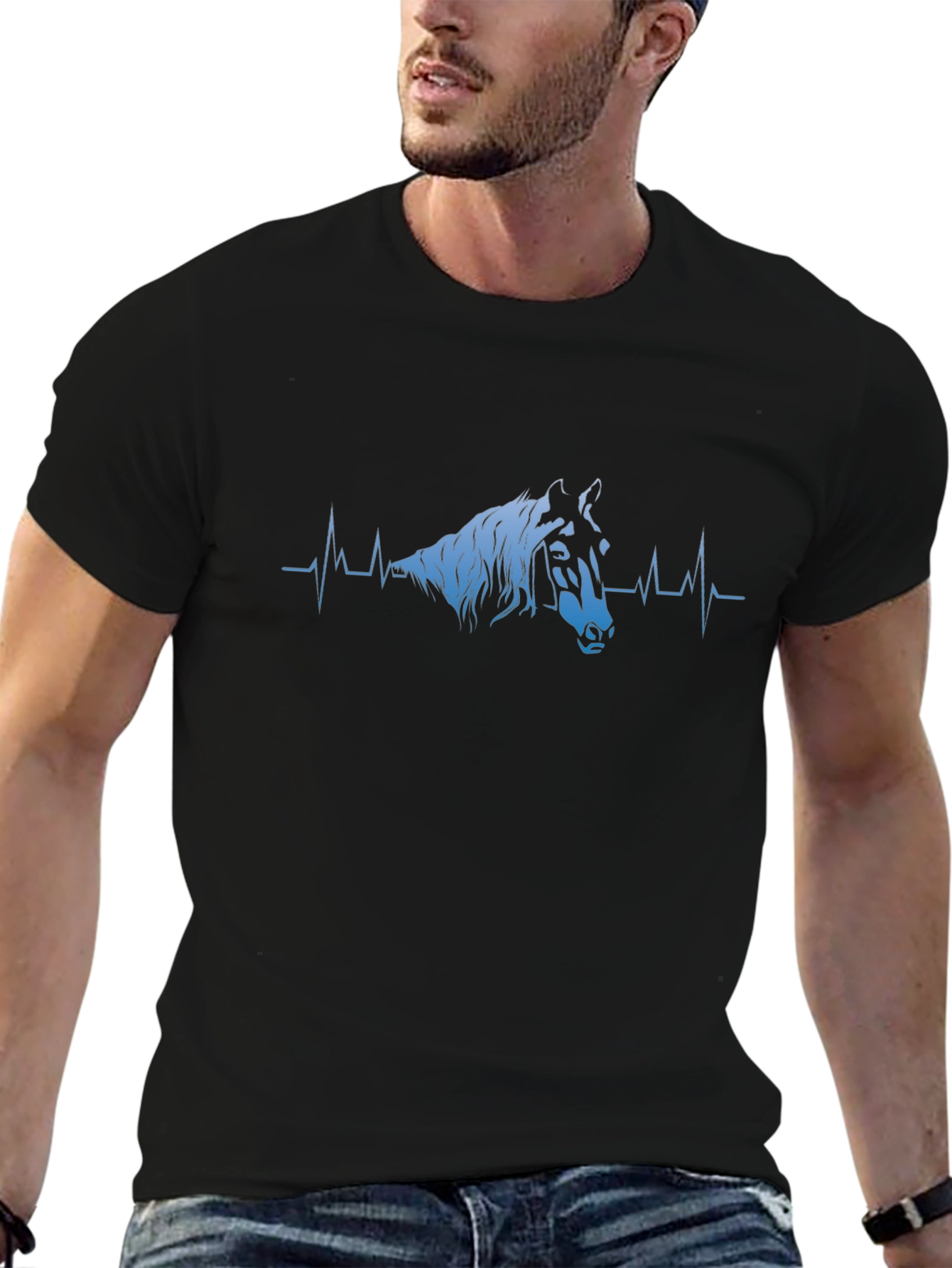 Horse Heartbeat T-Shirt - Equestrian Life Line Tee