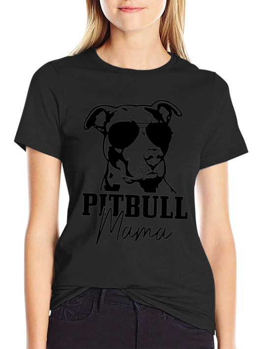 Pitbull Mama Black T-Shirt